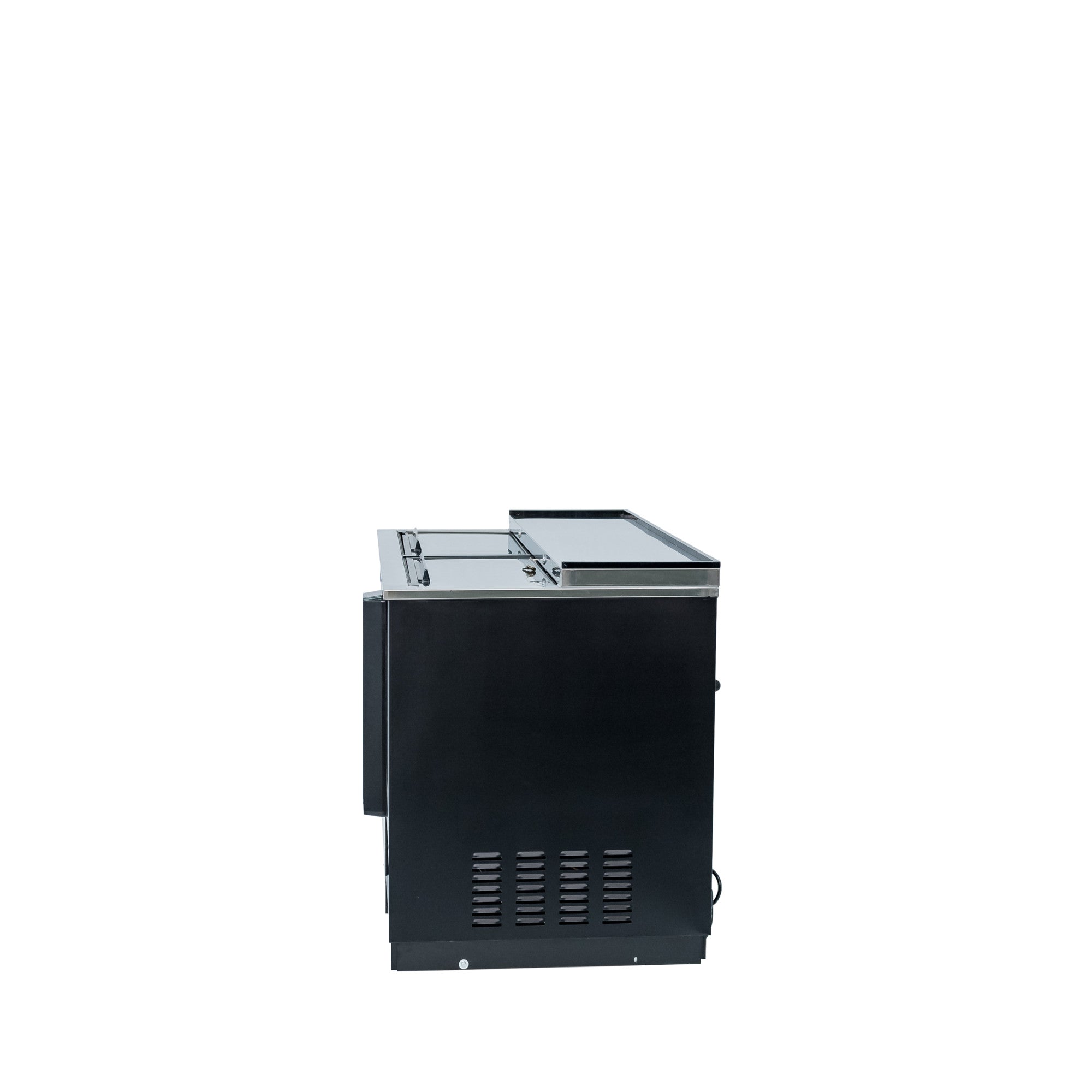 50 in. W 16 cu. ft. Commercial Beverage Cooler Refrigerator with Sliding Door in Black