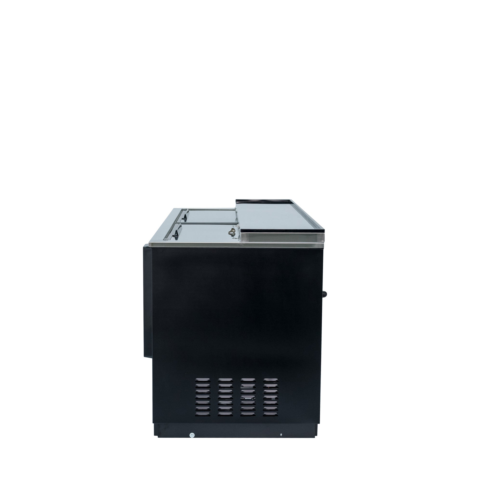 65 in. W 18 cu. ft. Sliding Door Beer Cooler in Black