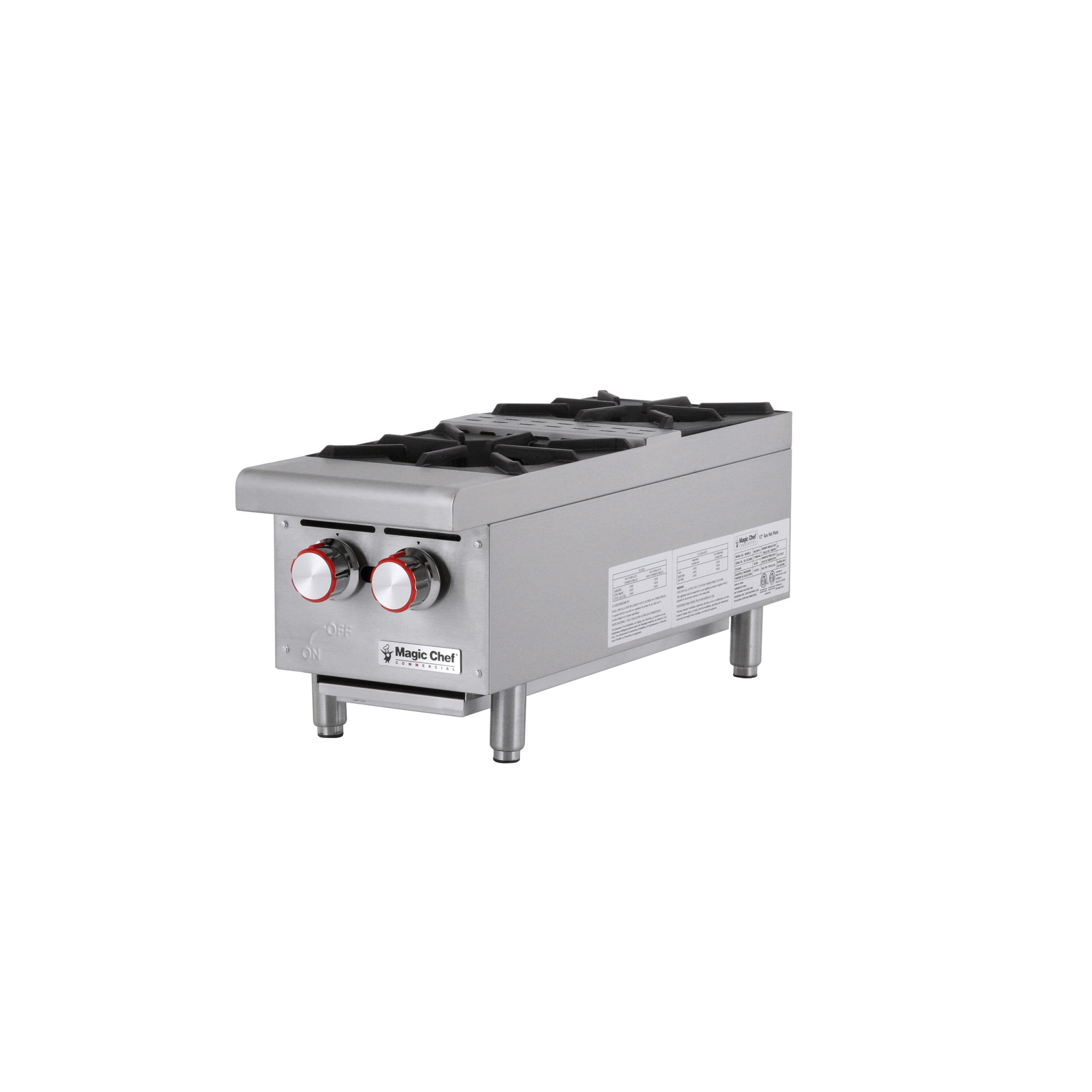 12 in. W Commercial Natural Gas Countertop Hot Plate in Stainless Steel