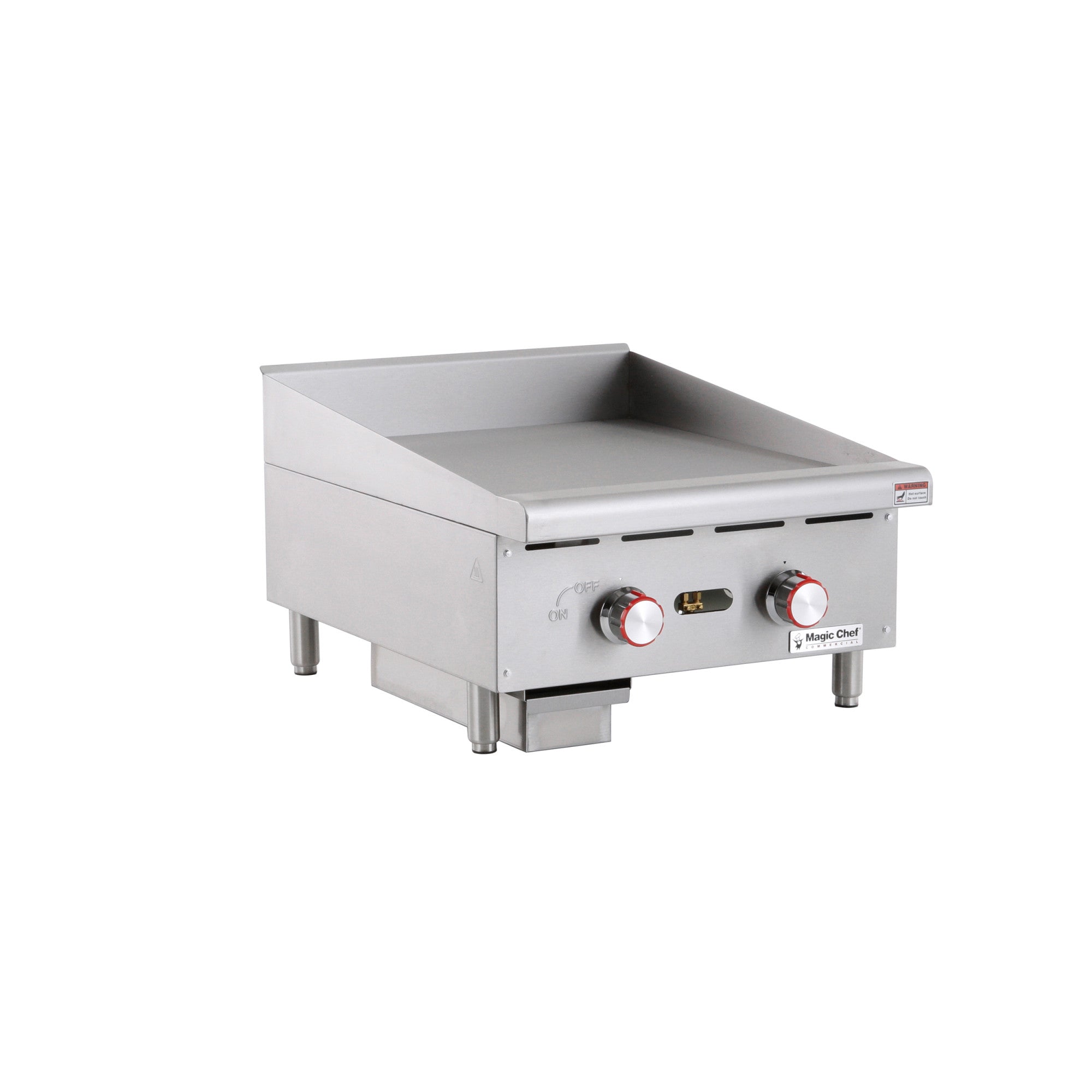24 in. Commercial Natural Gas Manual Countertop Griddle in Stainless Steel