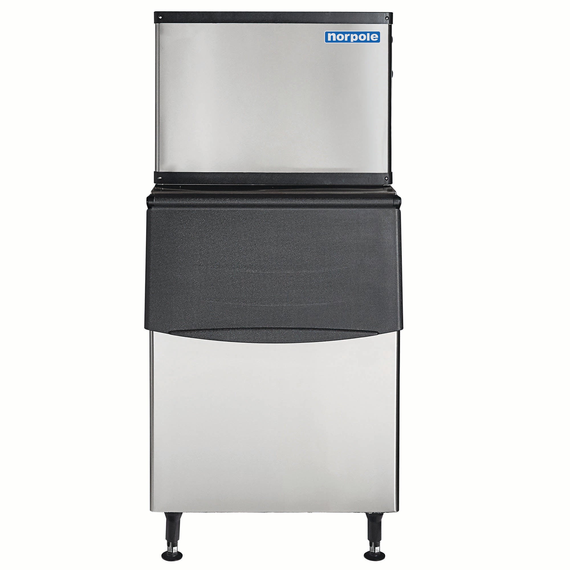 350 lbs. Freestanding Commercial Ice Maker in Stainless Steel with Bin