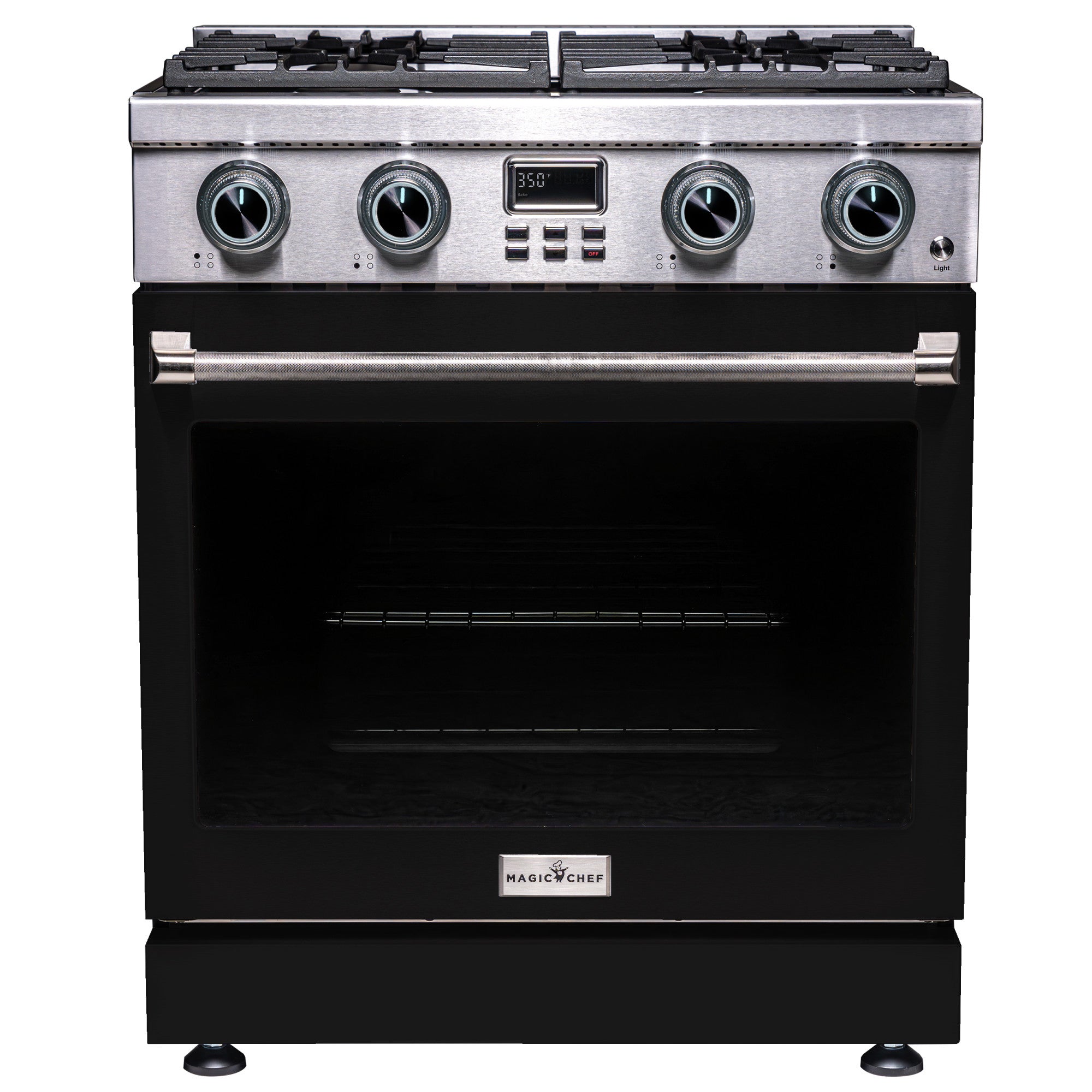 30" Gas Range + Black Door