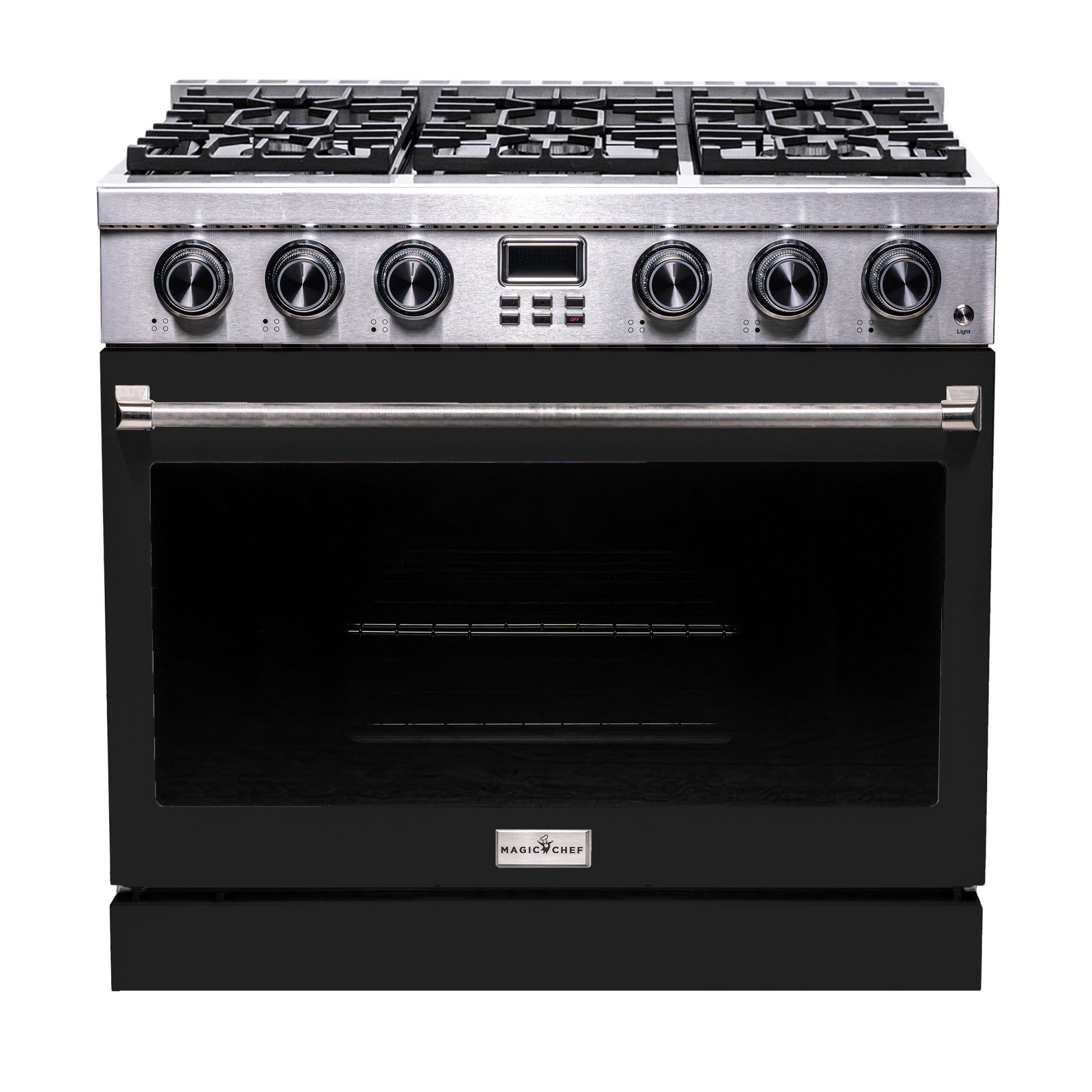 36" Gas Range + Black Door