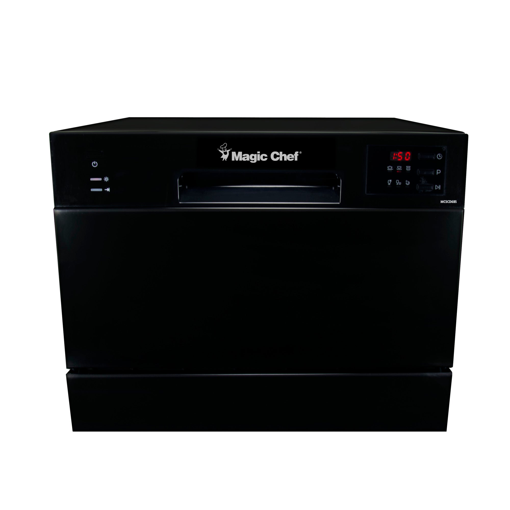 Black Electronic Countertop 120-volt Dishwasher with 6-Cycles, 6 Place Settings Capacity