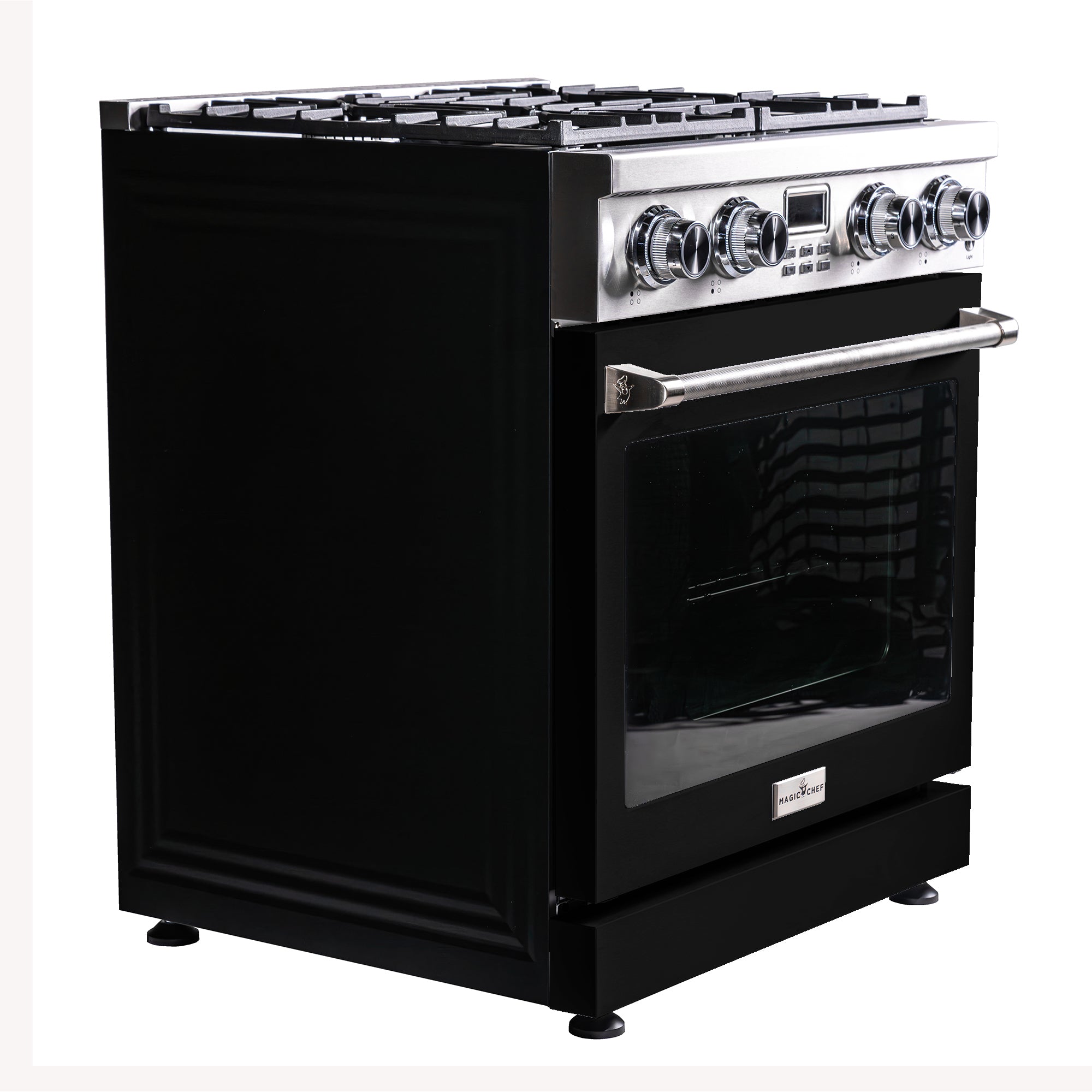 30" Gas Range + Black Door