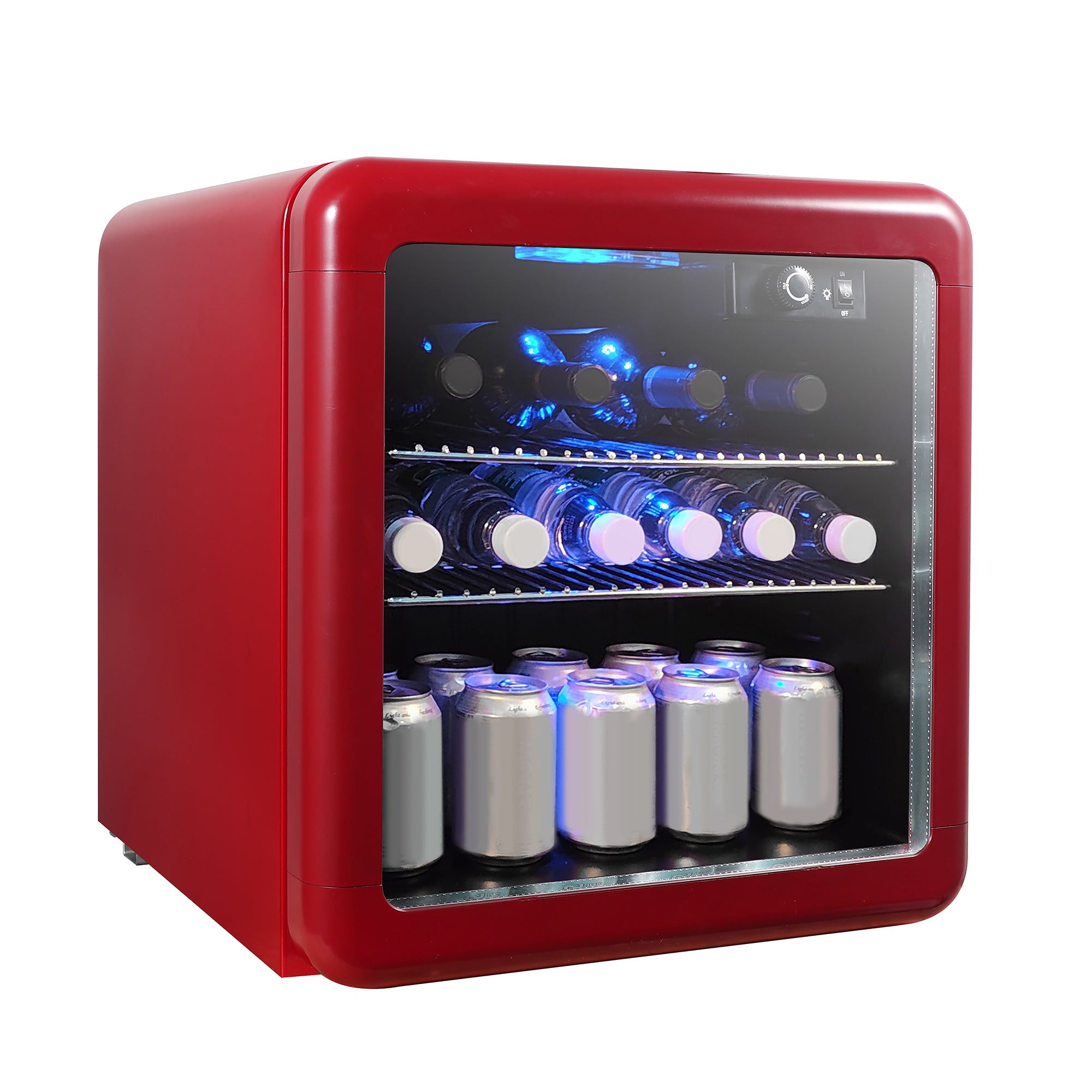 1.7 cu. ft. Retro Mini Beverage Cooler in Red