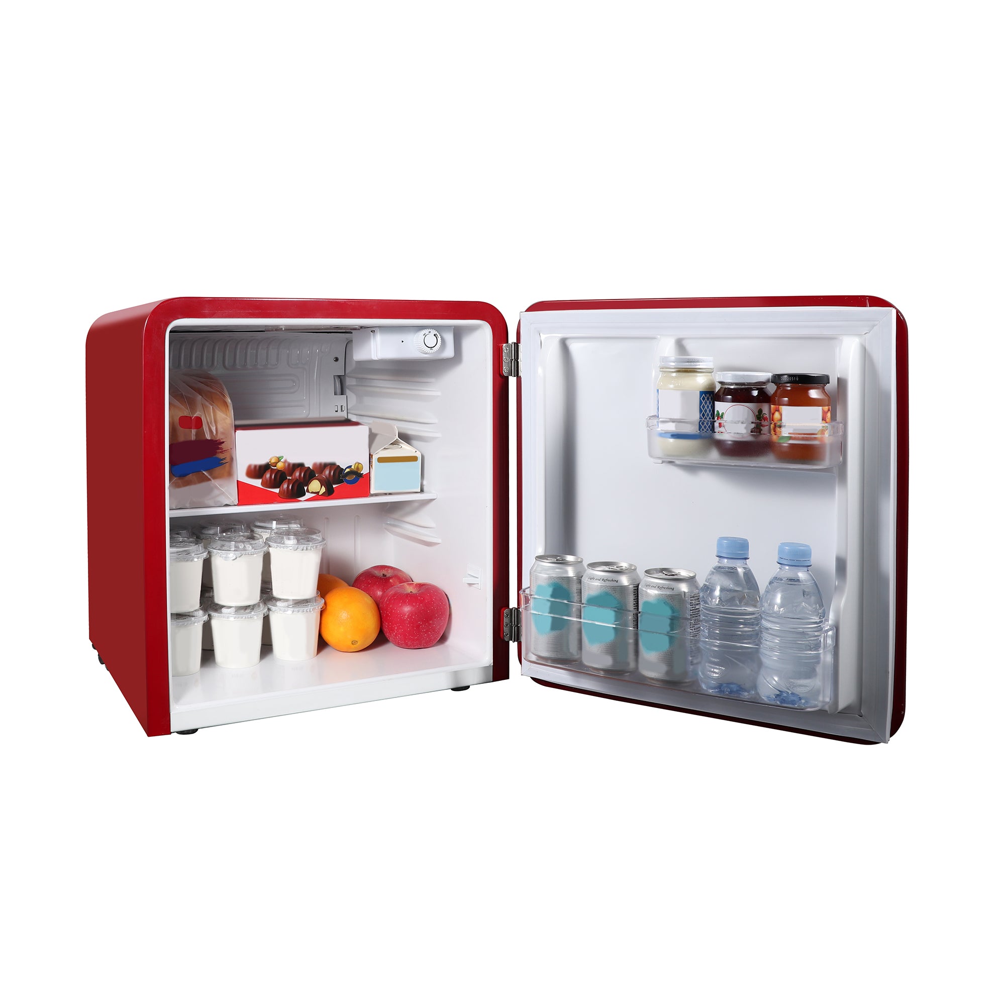 1.6 cu. ft. Retro Mini Refrigerator in Red, Without Freezer