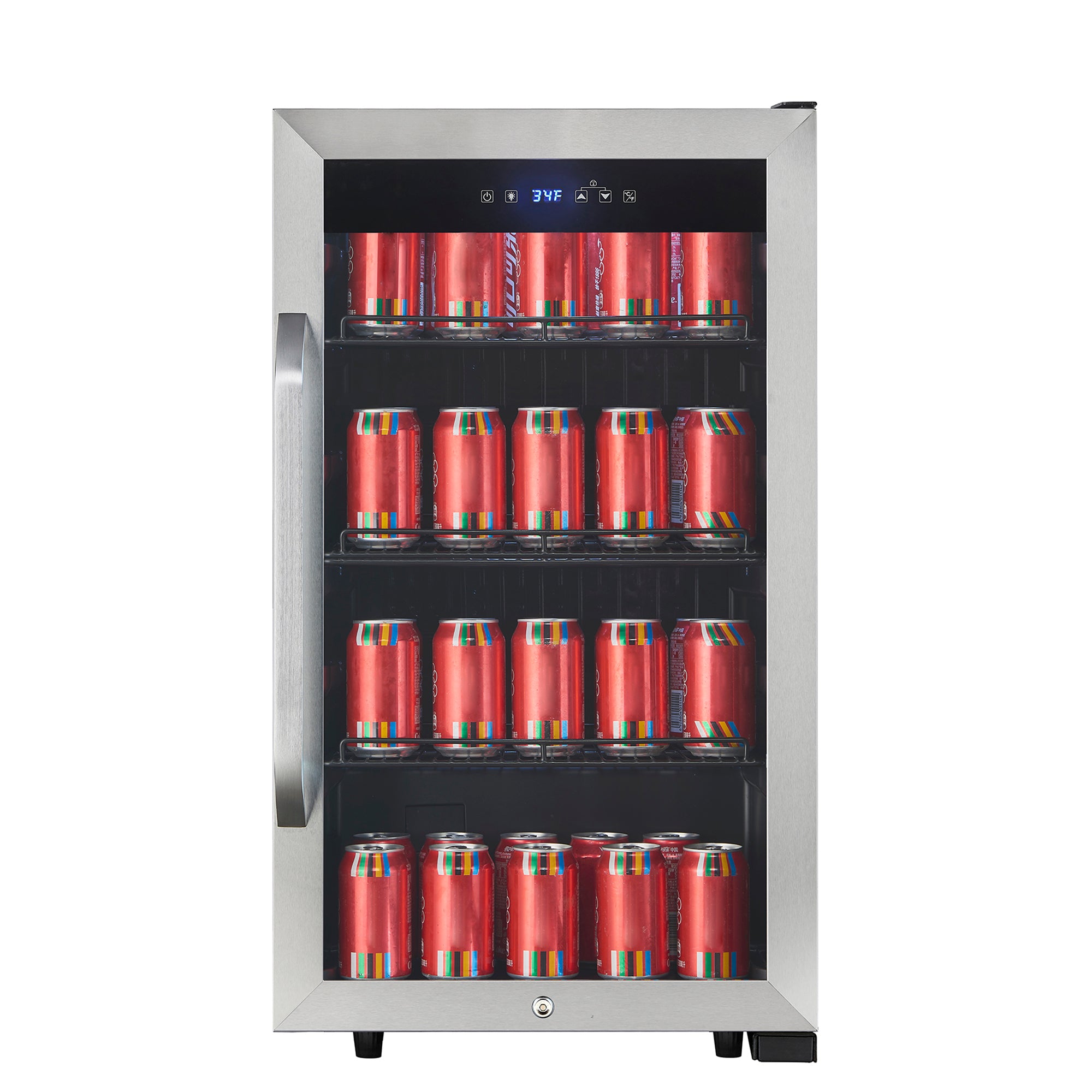 Commercial 18.9 in W. Single Zone 83 Can Beverage Cooler in Stainless Steel