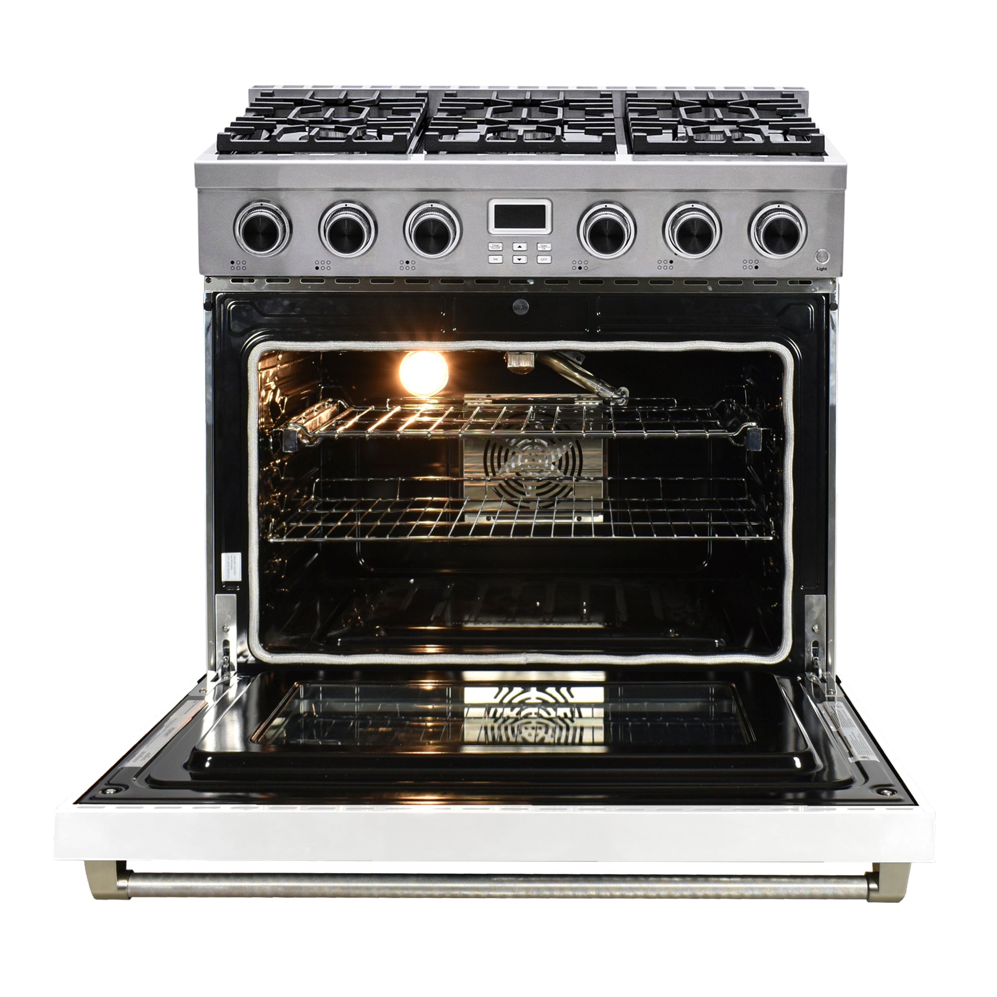 36" Gas Range + White Door