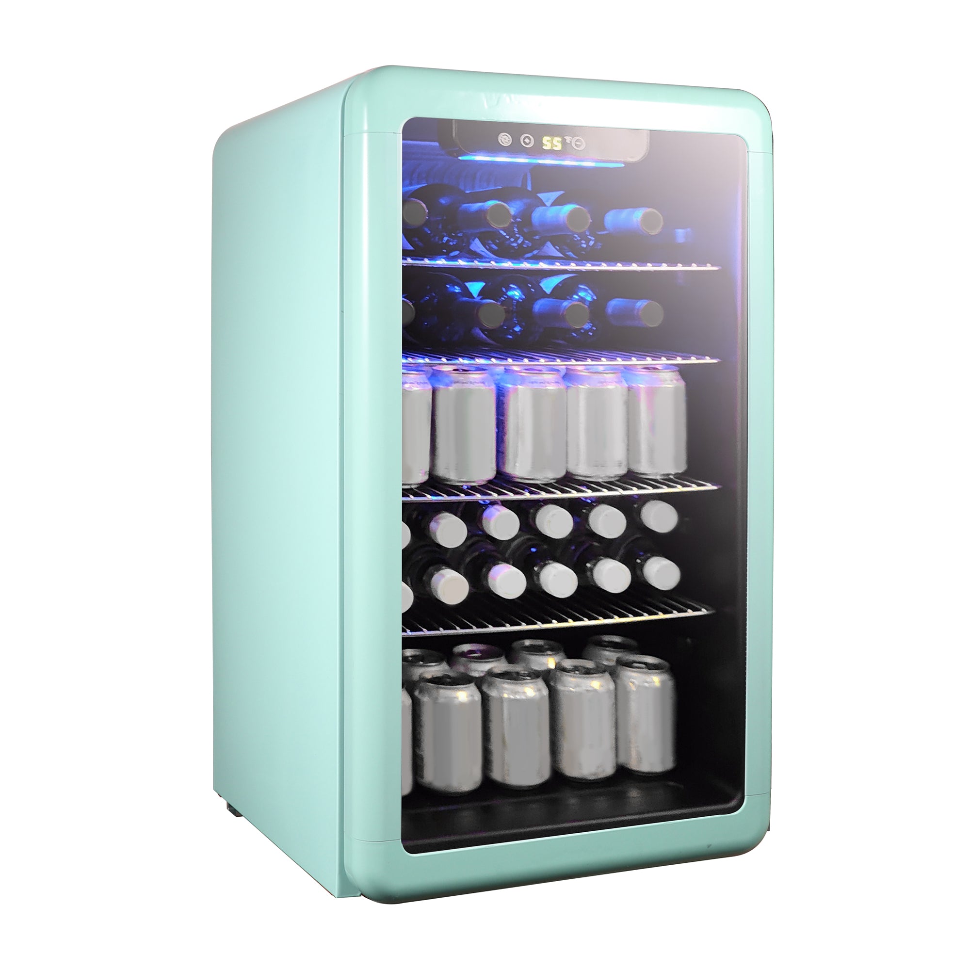 3.4 cu. ft. Retro Beverage Cooler in Mint Green,
