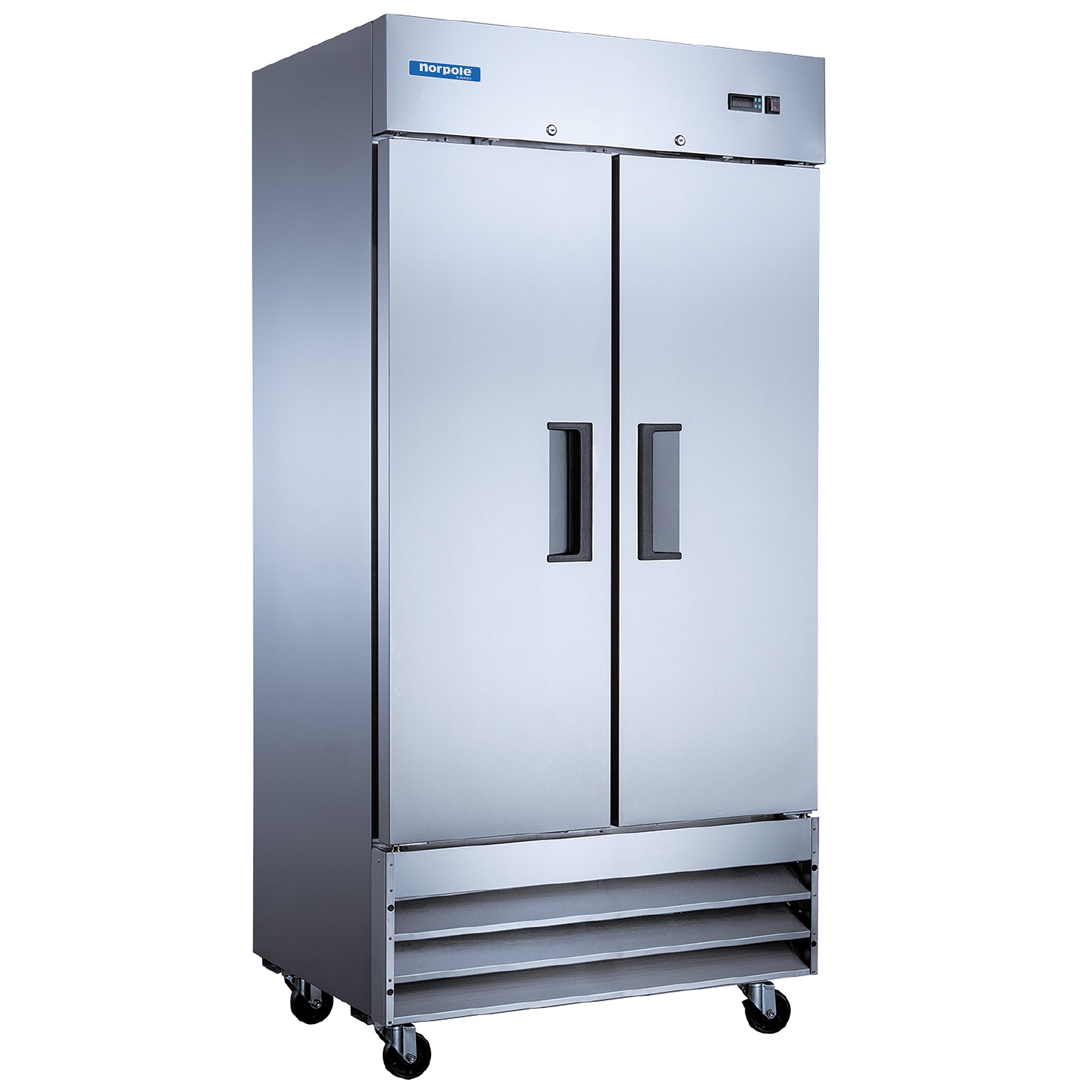27.6 cu. ft. Commercial Auto Defrost Double Door Upright Freezer in Stainless Steel