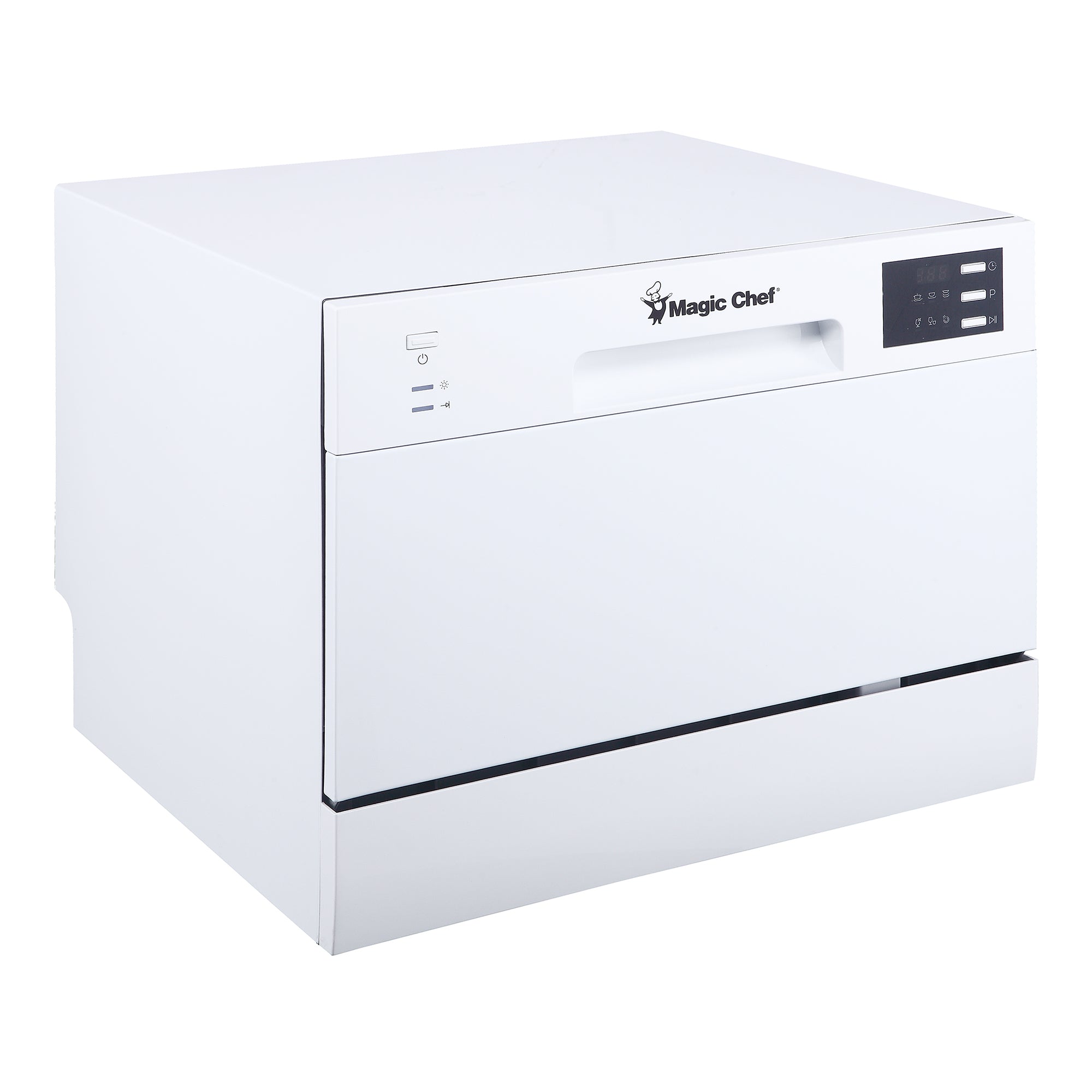 White Electronic Countertop 120-volt Dishwasher with 6-Cycles, 6 Place Settings Capacity