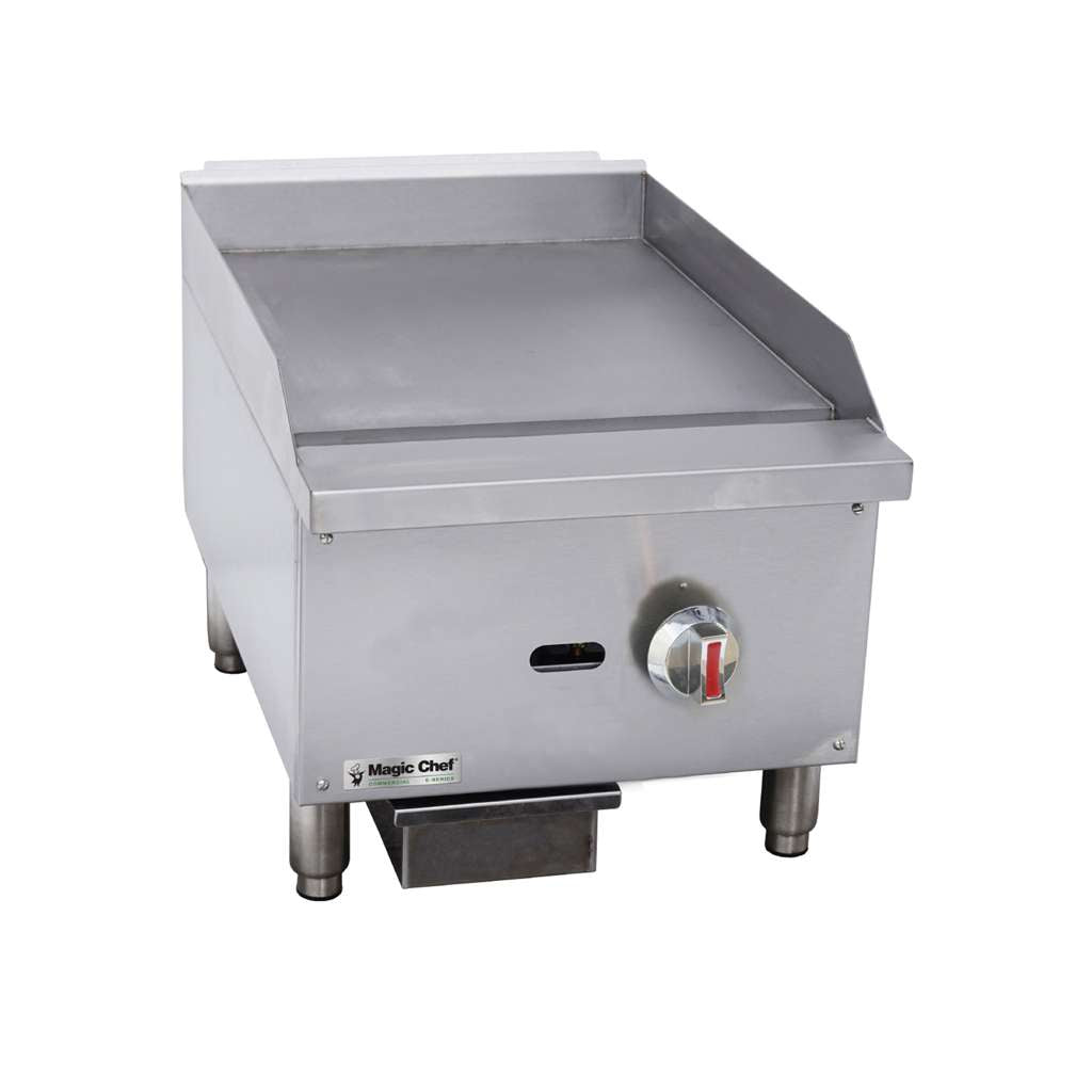 16 in. Commercial Natural Gas Manual Countertop Griddle in Stainless Steel