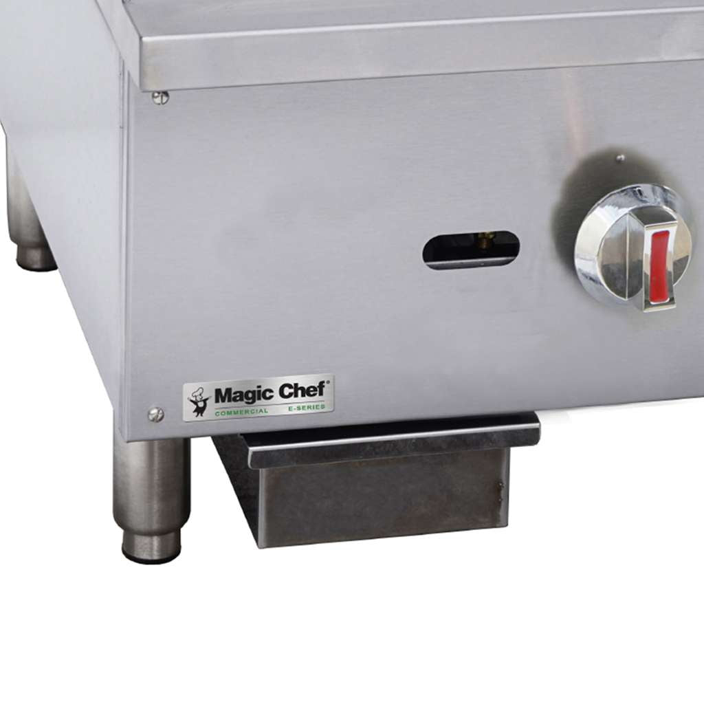 16 in. Commercial Thermostatic Countertop Gas Griddle in Stainless Steel