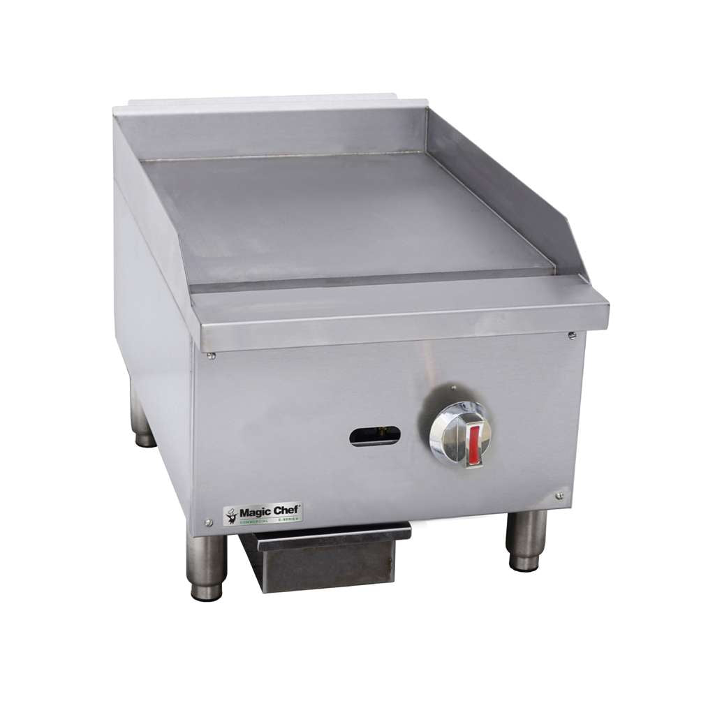 16 in. Commercial Thermostatic Countertop Gas Griddle in Stainless Steel