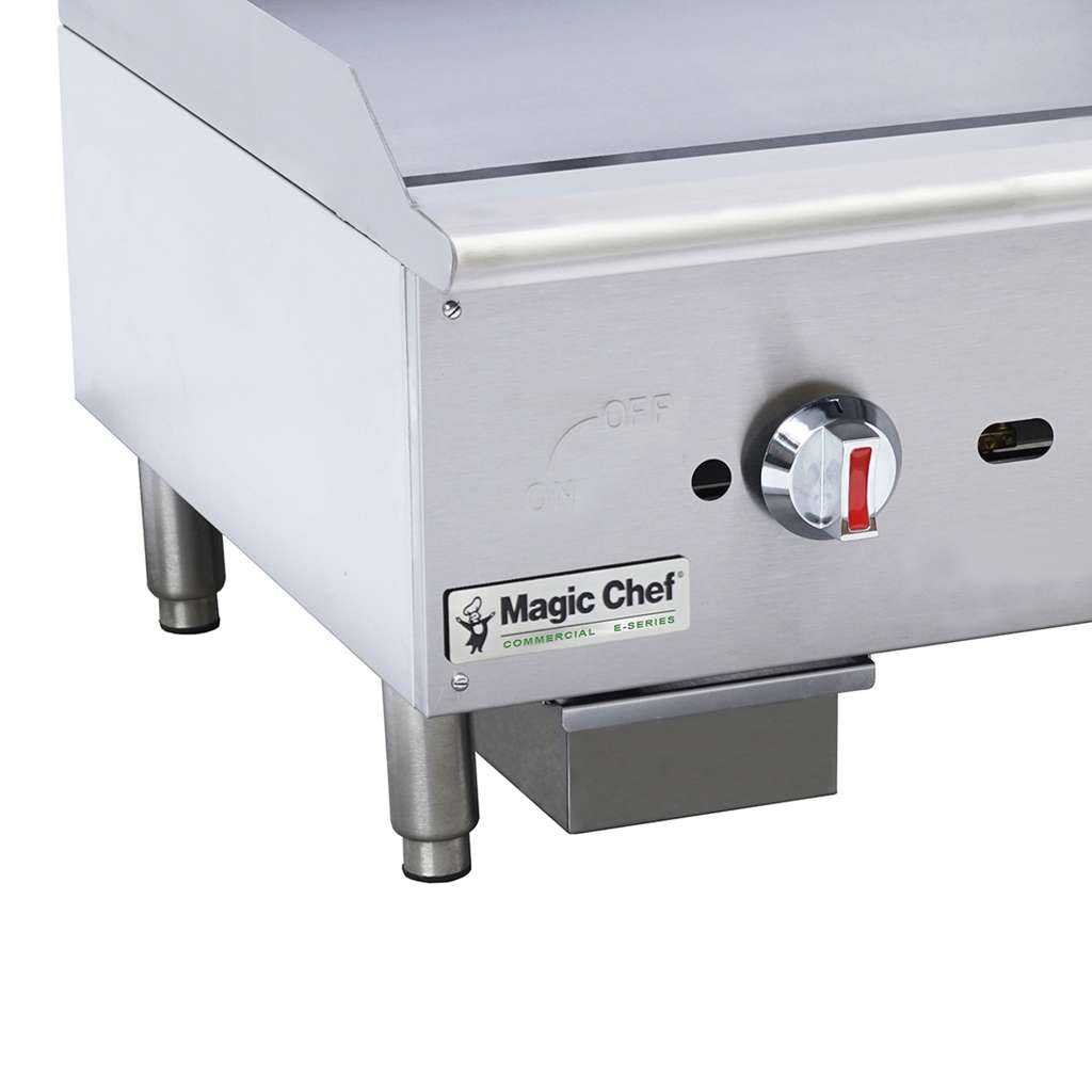 24 in. Commercial Natural Gas Manual Countertop Griddle in Stainless Steel