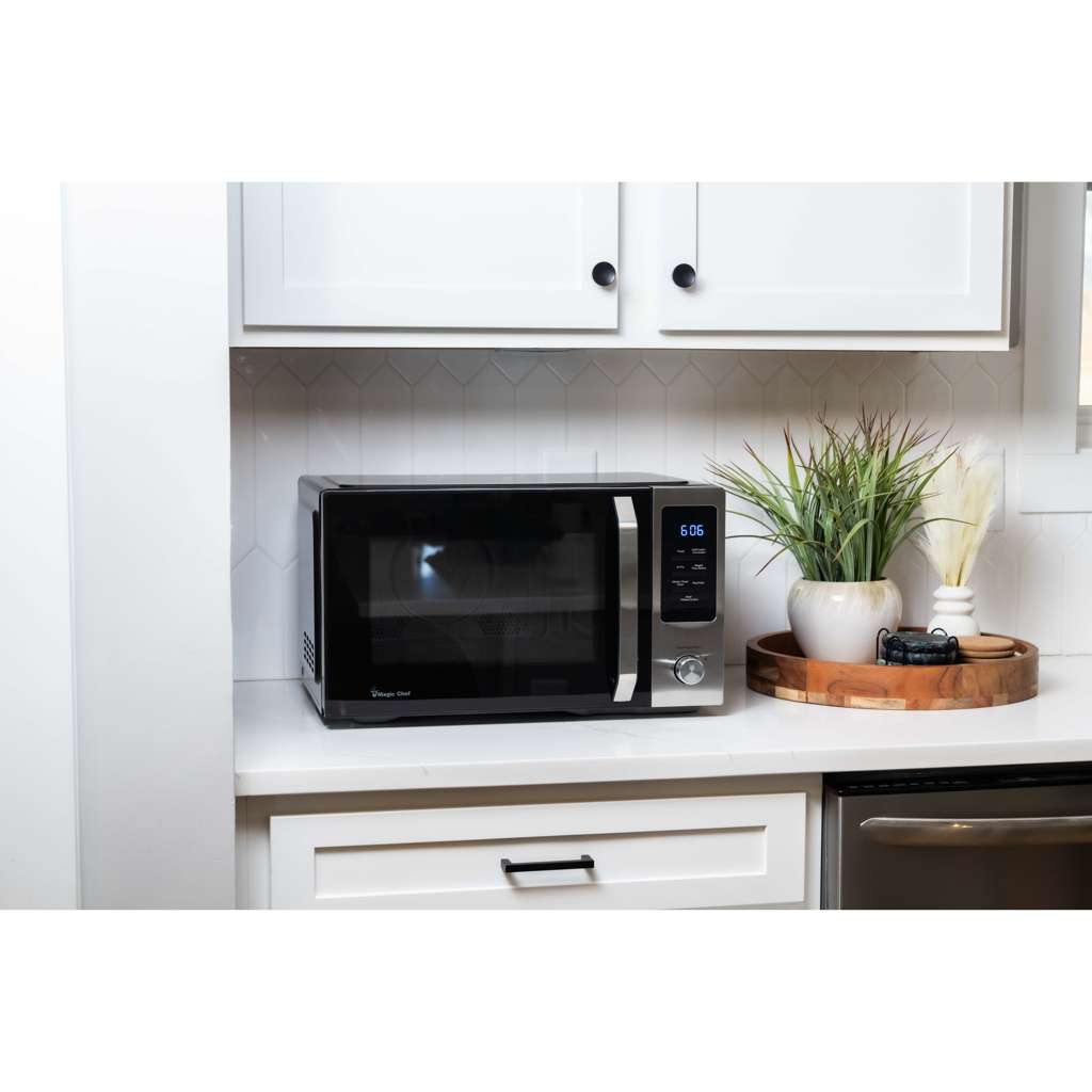 1.0 cu. ft. Countertop Microwave in Stainless and Black with Air Fryer