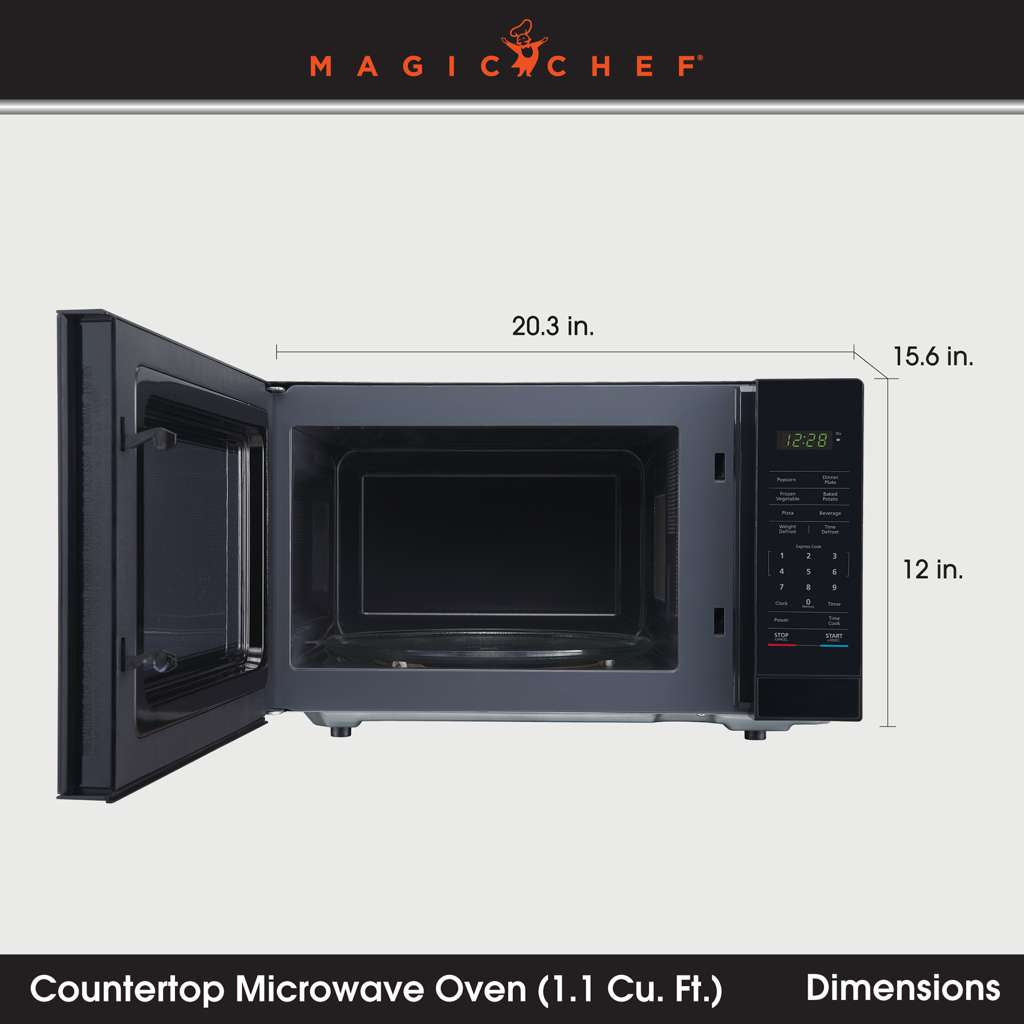 1.1 cu. ft. Countertop Microwave, in Black with Gray Cavity