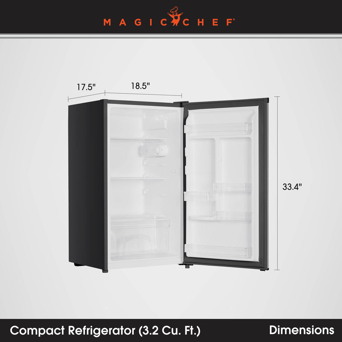 3.2 cu. ft. Mini Refrigerator in Stainless Steel