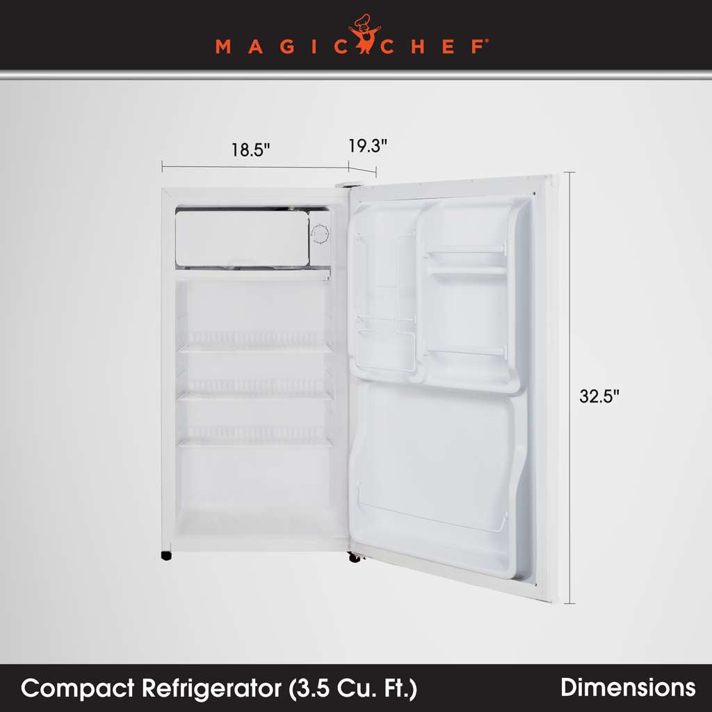 3.5 cu. ft. Mini Fridge in White with Interior Freezer Section