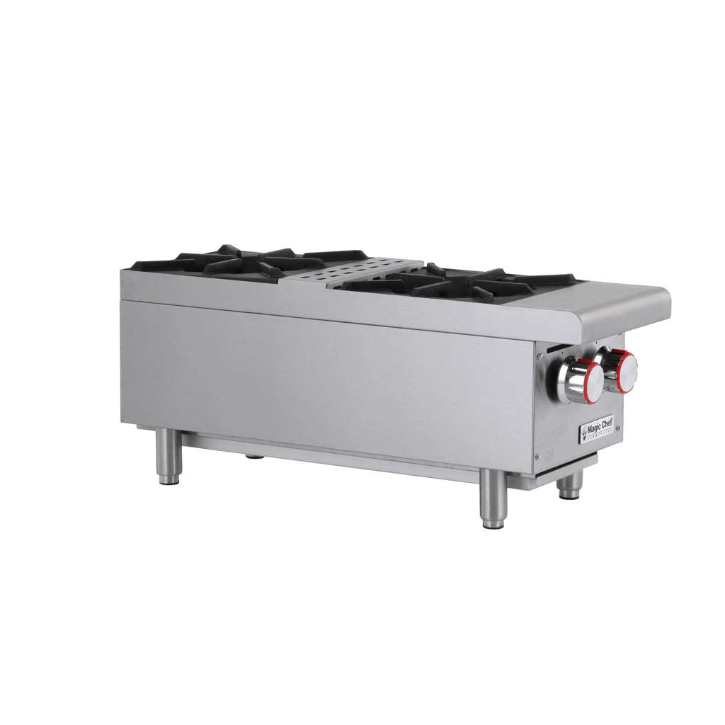 12 in. W Commercial Natural Gas Countertop Hot Plate in Stainless Steel