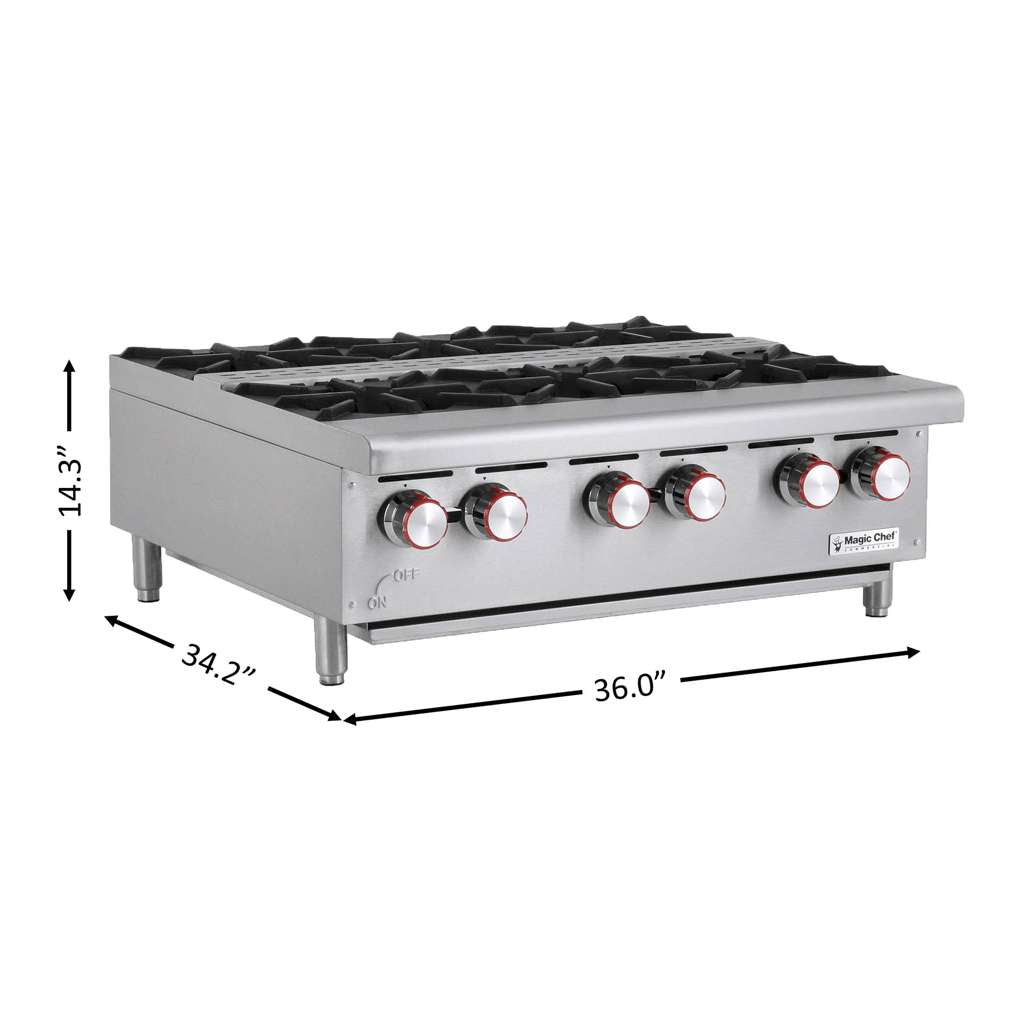 36 in. Natural Gas Commercial Counter Hot Plate Range in Stainless Steel