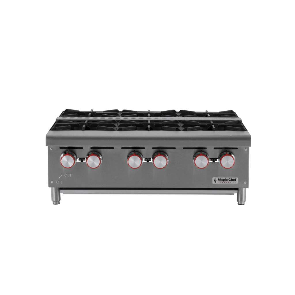 36 in Natural Gas Commercial Counter Hot Plate Range in Stainless Steel
