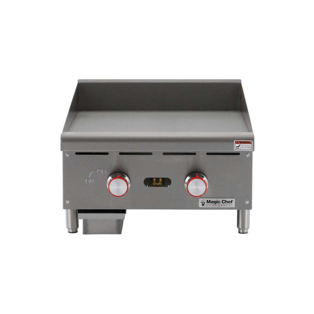 24 in. Commercial Natural Gas Manual Countertop Griddle in Stainless Steel