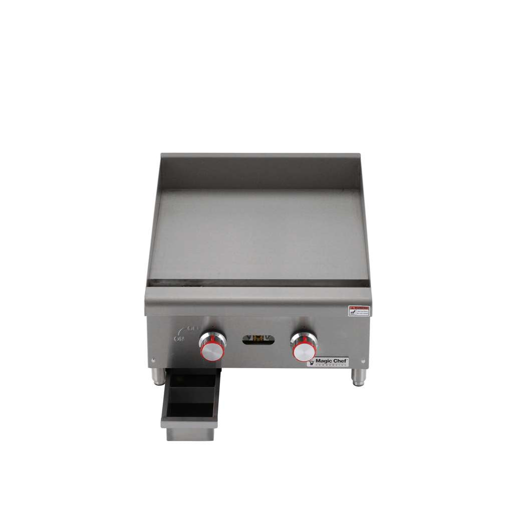 24 in. Commercial Natural Gas Manual Countertop Griddle in Stainless Steel