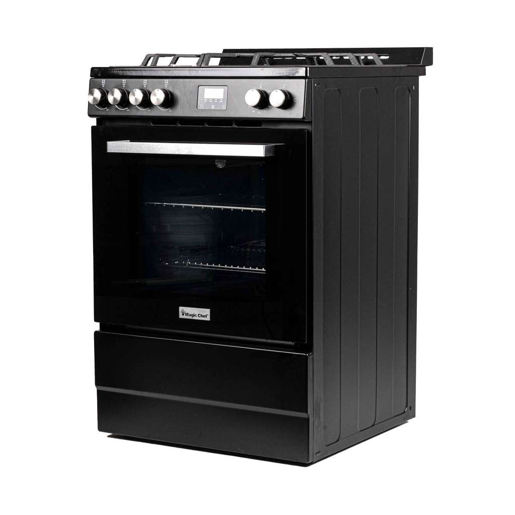 24 in. 4-Burner Freestanding Gas Range in Black