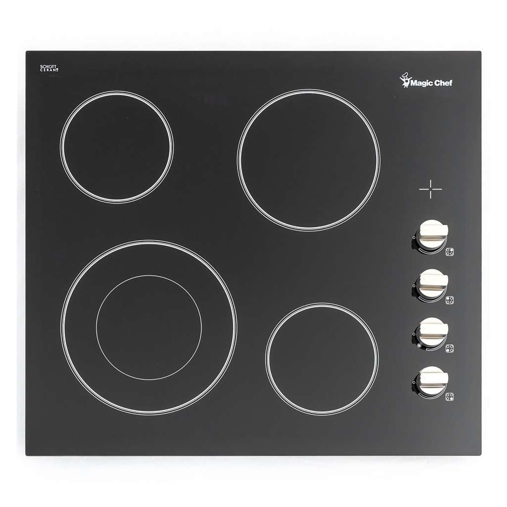 24 in. Radiant Electric Cooktop in Black with 4 Burner Elements