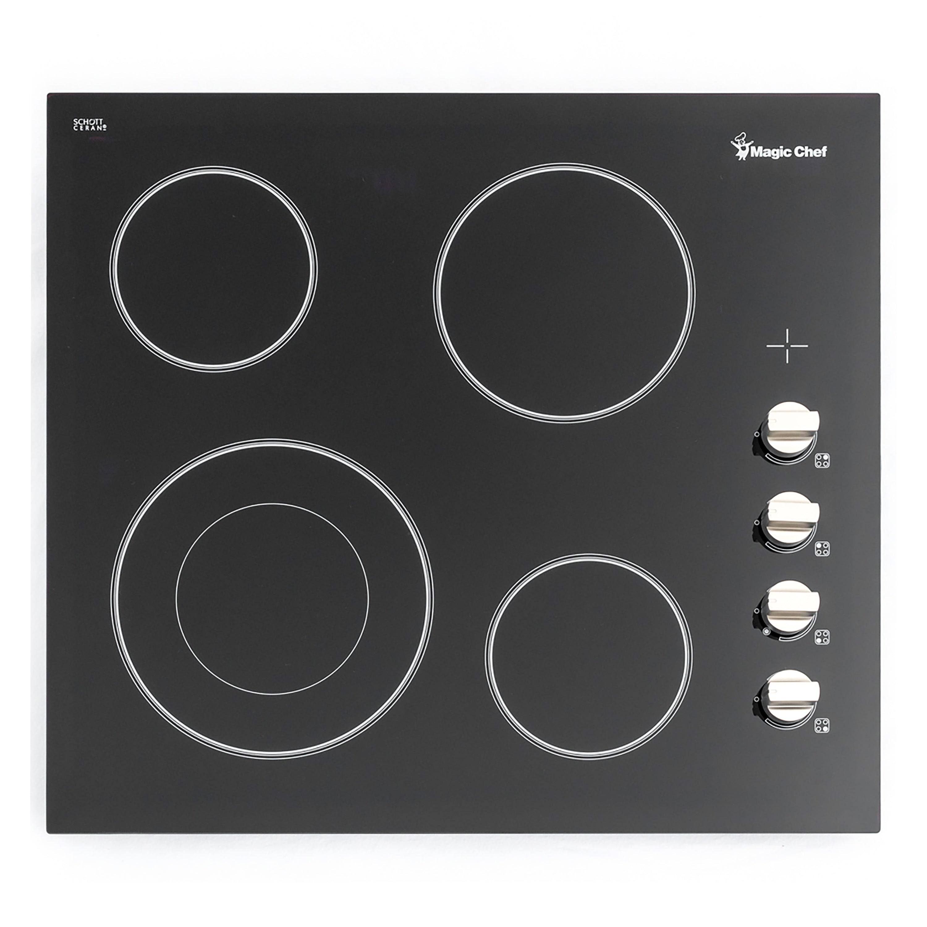 24 in. Radiant Electric Cooktop in Black with 4 Burner Elements