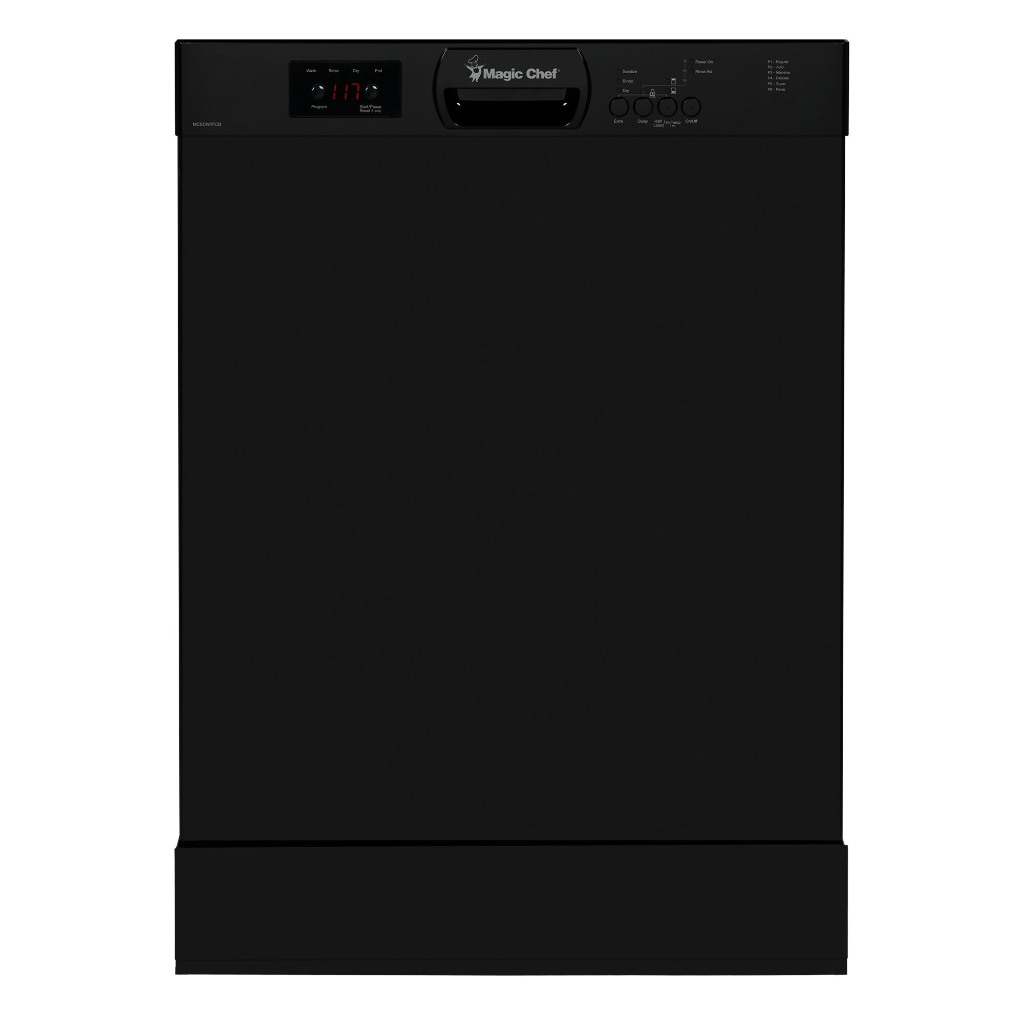 24 in. Front Control Built-in Tall Stainless Steel Tub Dishwasher in Black