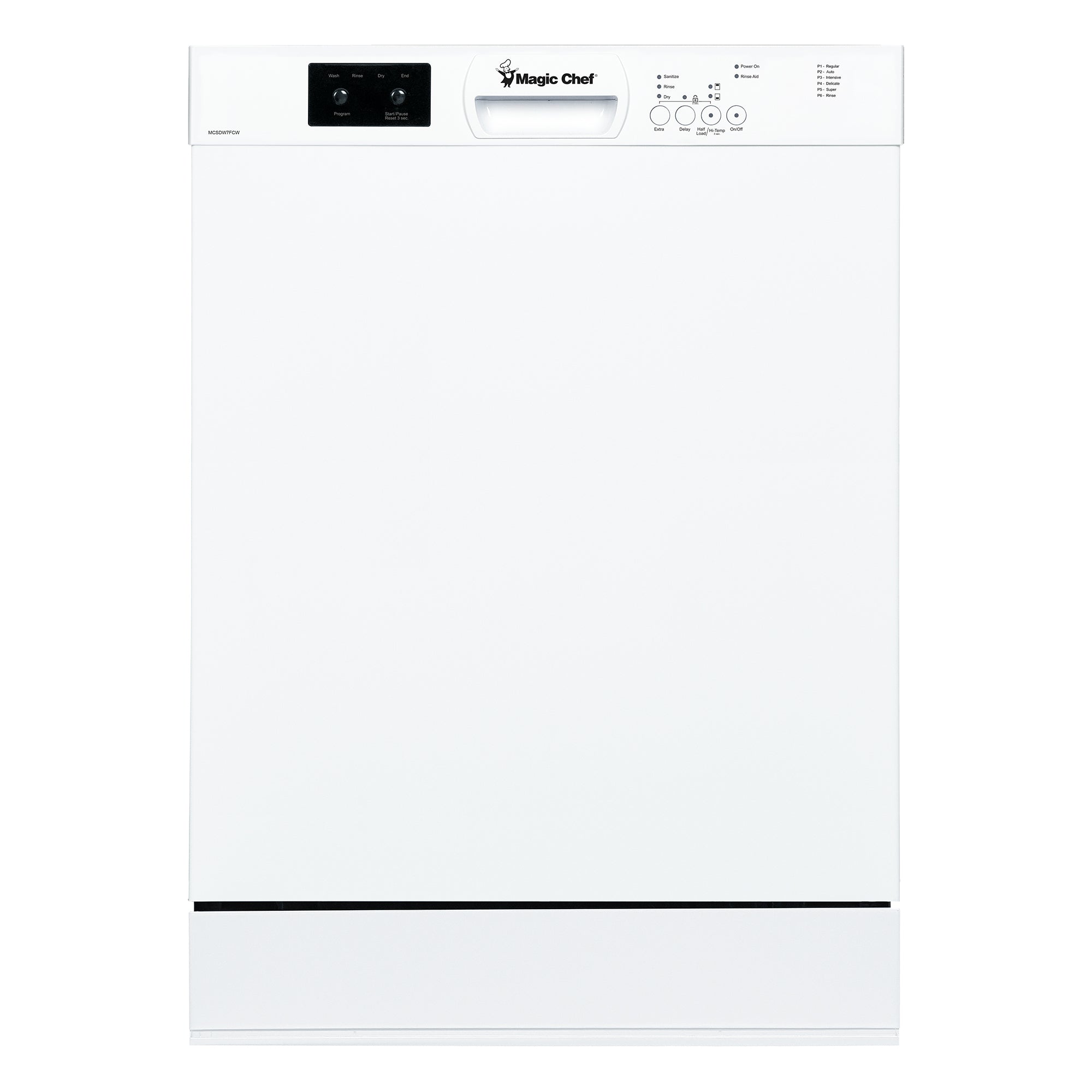 24 in. Front Control Built-in Tall Stainless Steel Tub Dishwasher in White