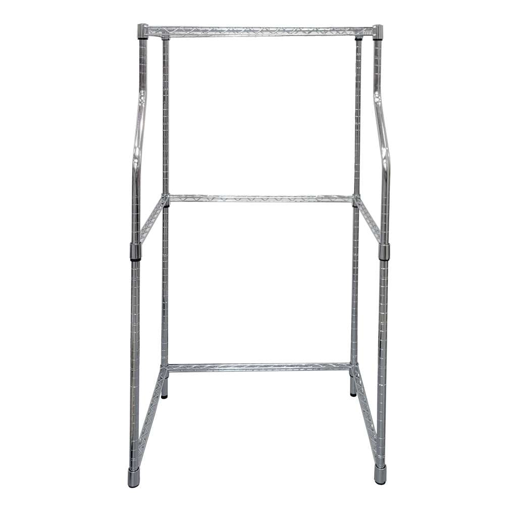 Compact Laundry Appliance Stand in Chrome