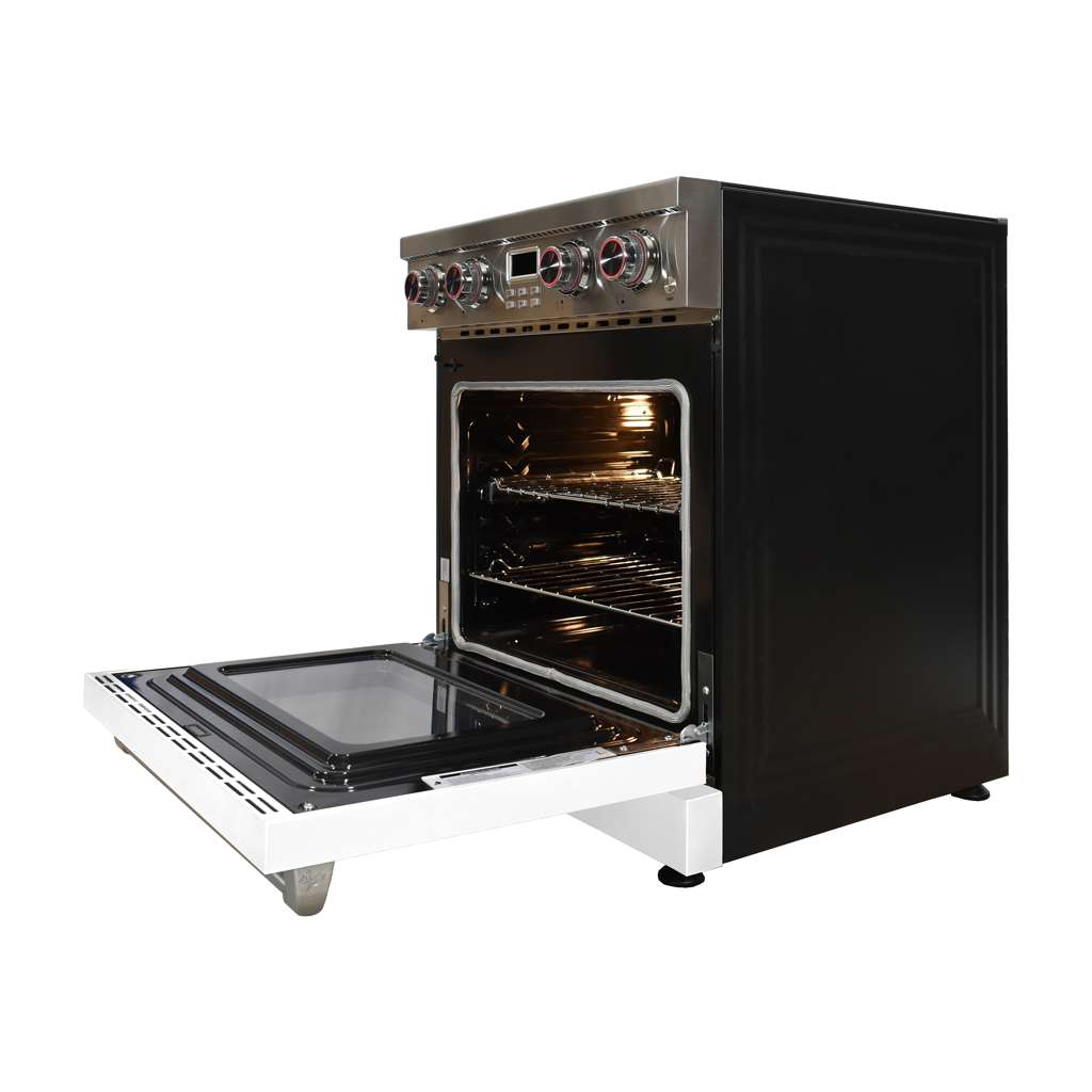 Pro-Style 30 in. 4-Element Slide-In Gas Range with Convection in Stainless with White Door