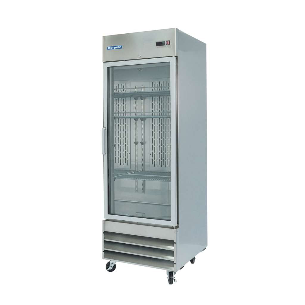 23 cu. ft. Single Glass Door Reach-in Commercial Freezerless Refrigerator in Stainless Steel