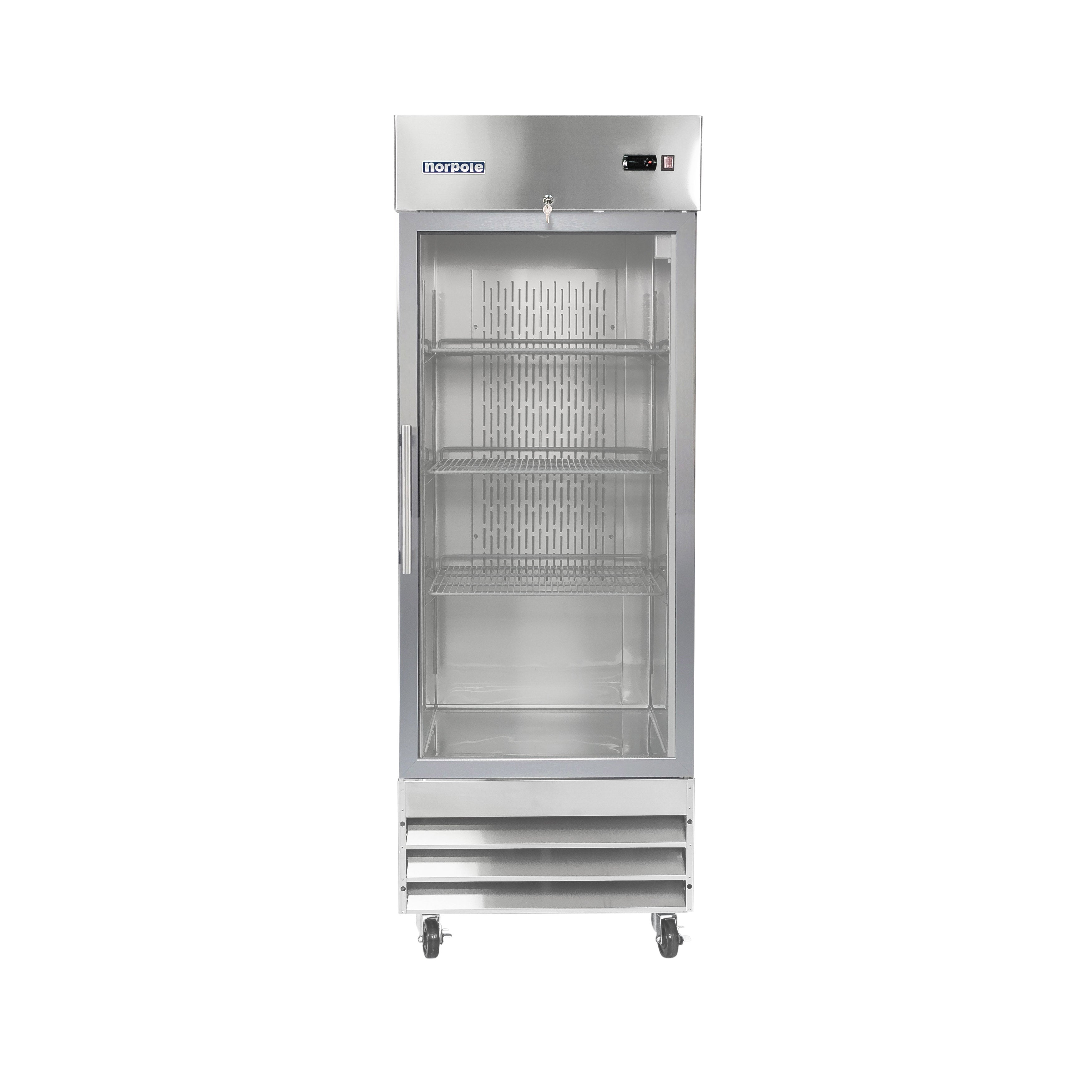 23 cu. ft. Single Glass Door Reach-in Commercial Freezerless Refrigerator in Stainless Steel