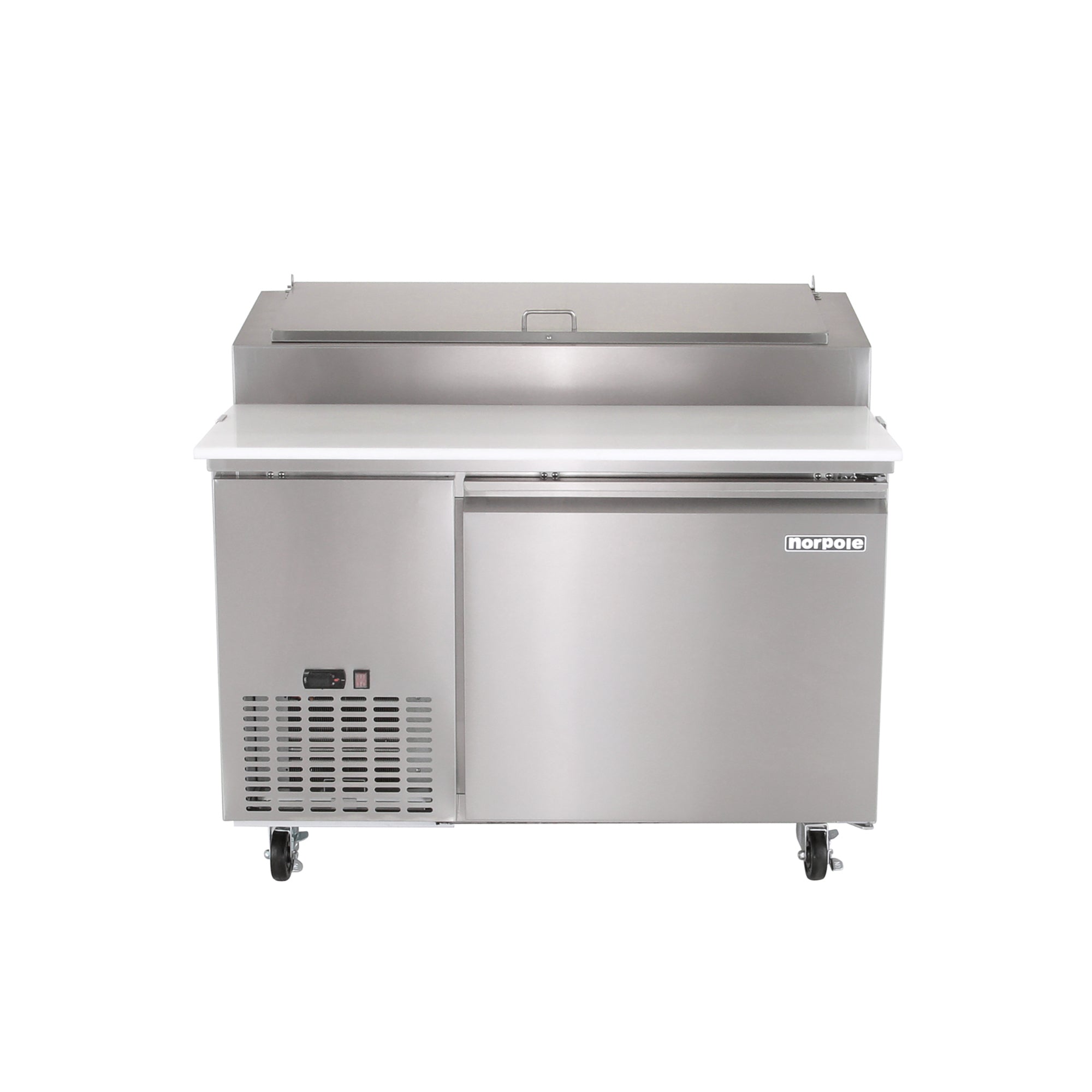 13.8 cu. ft. Single Door Commercial Pizza Prep Freezerless Refrigerator in Stainless Steel