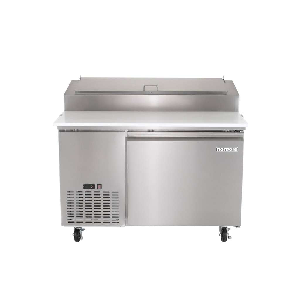 13.8 cu. ft. Single Door Commercial Pizza Prep Freezerless Refrigerator in Stainless Steel