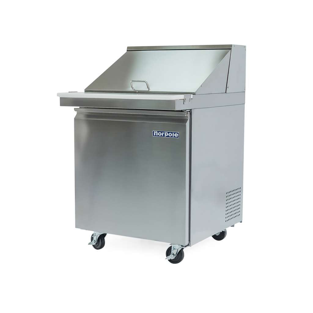 Commercial 6 cu. ft. Single Door Mega Top Prep Table Refrigerator in Stainless