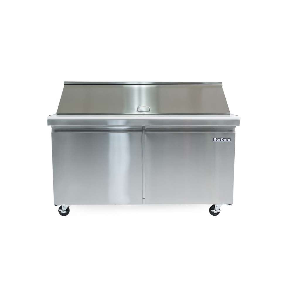 60 in. W 15 cu. ft. 2-Door Mega Top Prep Table Commercial Refrigerator in Stainless Steel