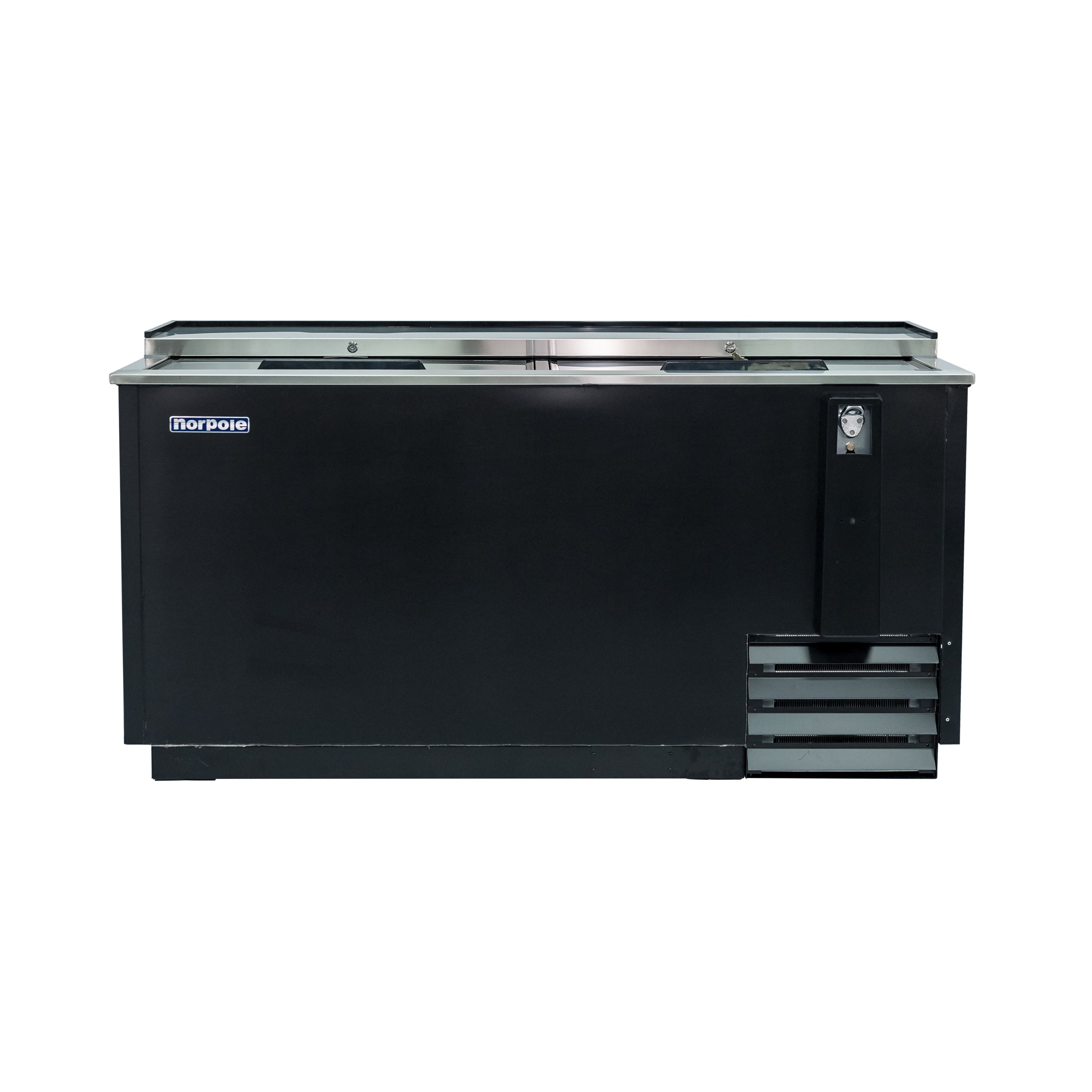 65 in. W 18 cu. ft. Sliding Door Beer Cooler in Black