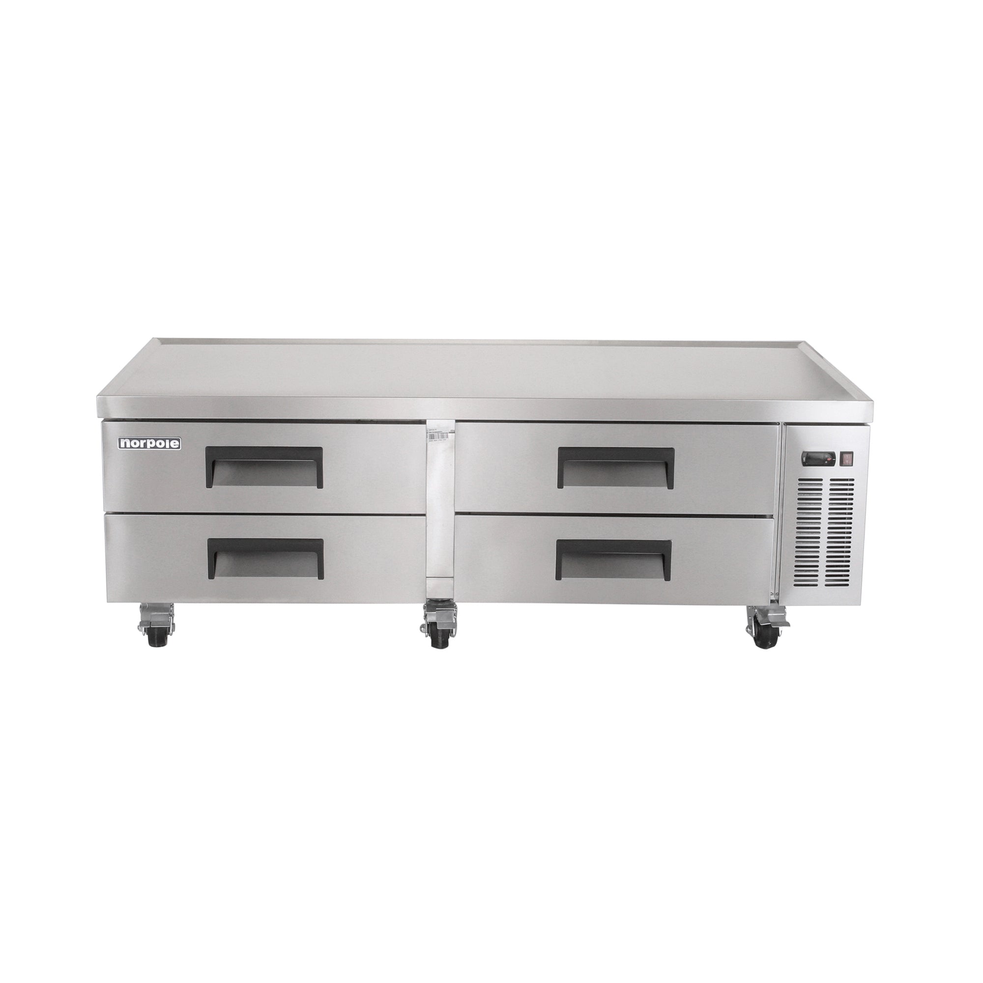 72 in Wide, 16 cu. ft. 4-Drawer Chef Base Commercial Refrigerator in Stainless Steel