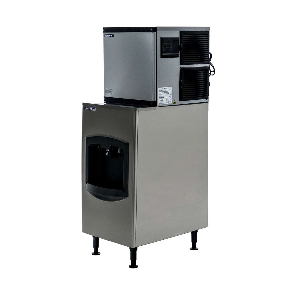 350 lbs. Freestanding Commercial Ice Maker in Stainless Steel with Dispenser