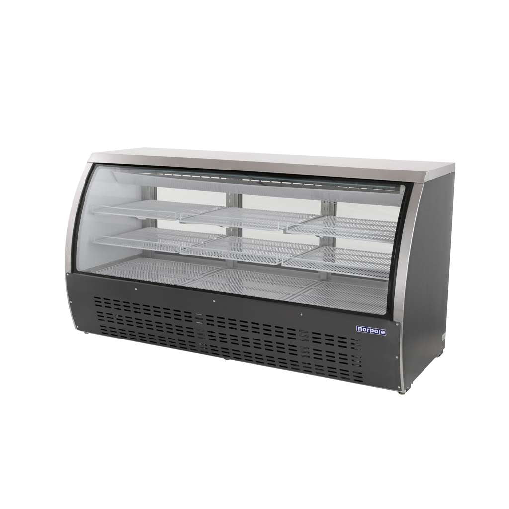 Commercial 82 in. 32 cu. ft. Refrigerated Deli Case in Black