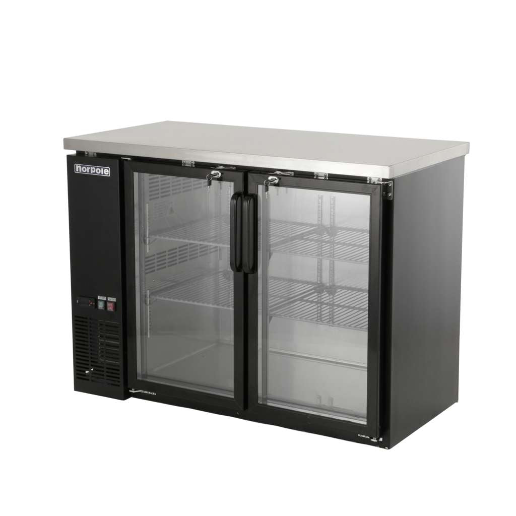 Commercial 12 cu. ft. 2-Door Under Bar Specialty Refrigerator in Black