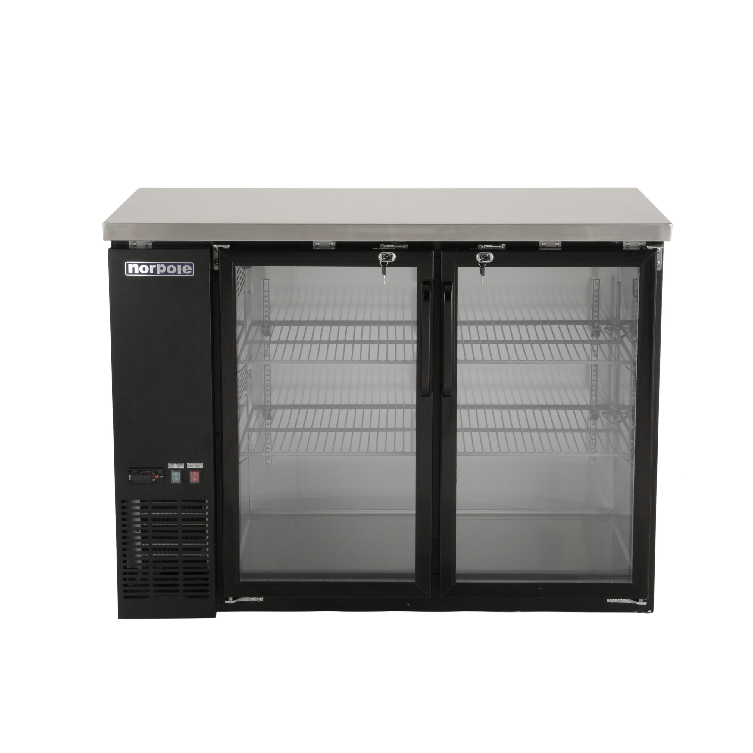 12 cu. ft. 2-Door Under Bar Commercial Specialty Refrigerator in Black