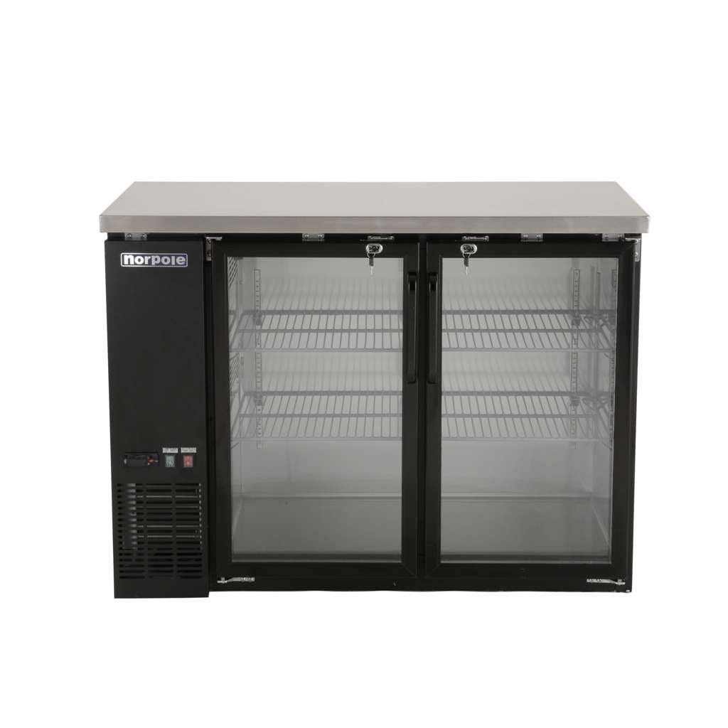 12 cu. ft. 2-Door Under Bar Commercial Specialty Refrigerator in Black