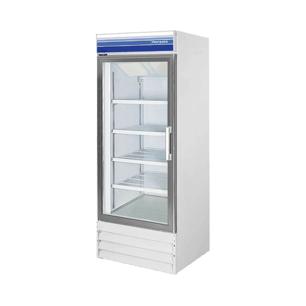 Commercial 27 in. 13 cu. ft. Glass Door Upright Freezer in White